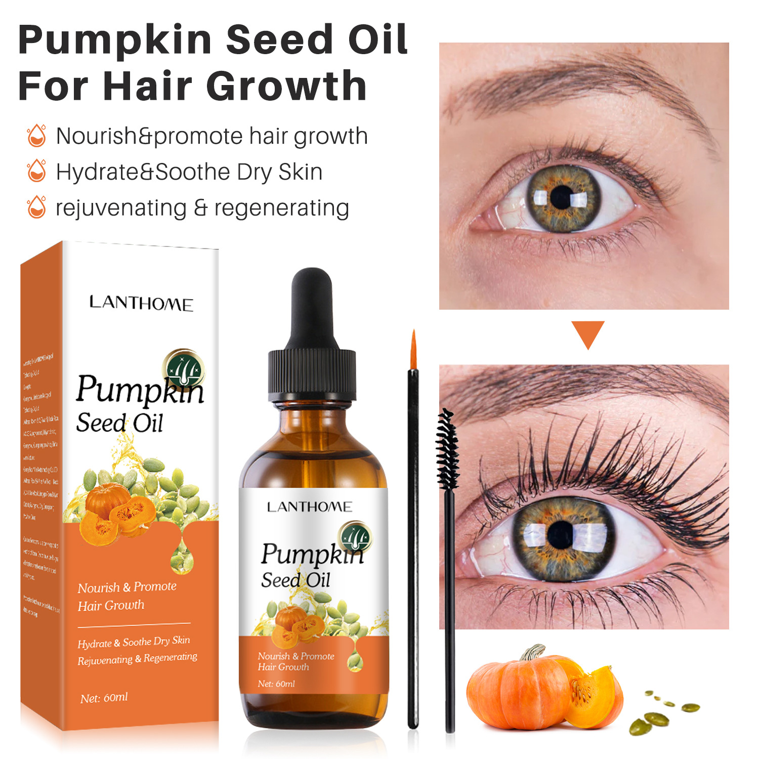 Pumpkin Seed Hair Oil For Nourishing Conditioning And Smoothing Dry Damaged Hair Daily Scalp And Strand Treatment 60ml