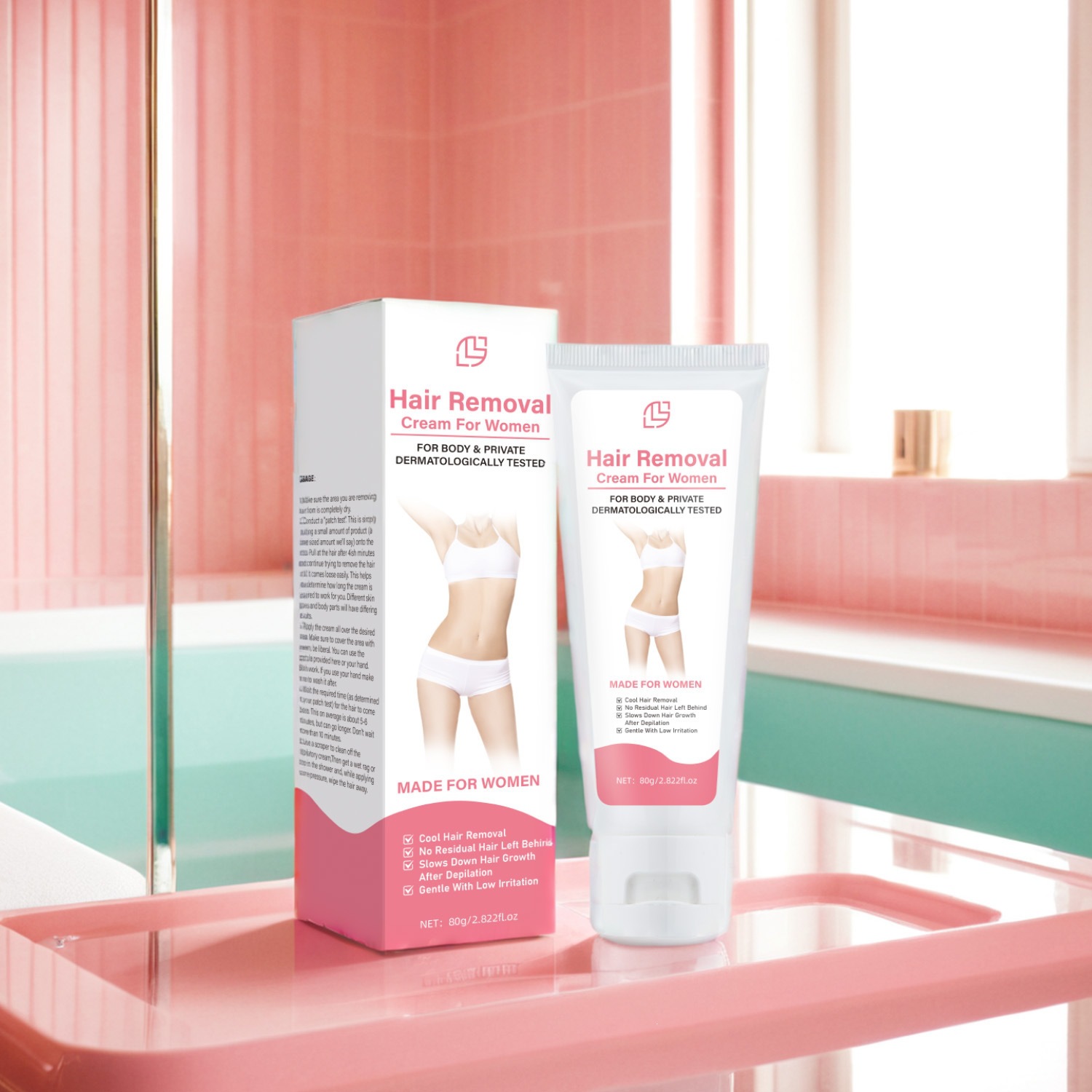 Gentle Hair Removal Cream for Women 80g Mild Non Irritating for Armpit Legs Arms Home Use
