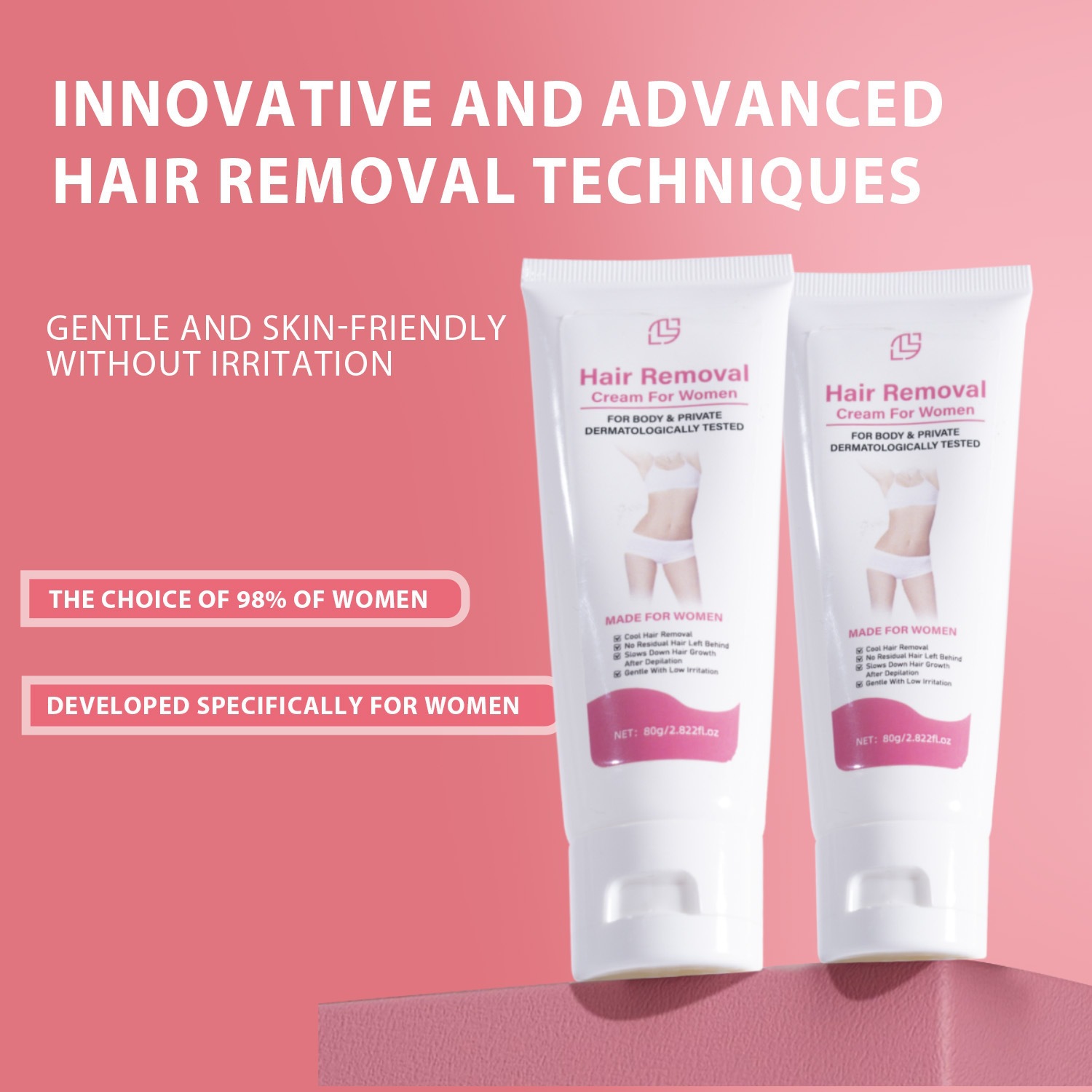 Gentle Hair Removal Cream for Women 80g Mild Non Irritating for Armpit Legs Arms Home Use