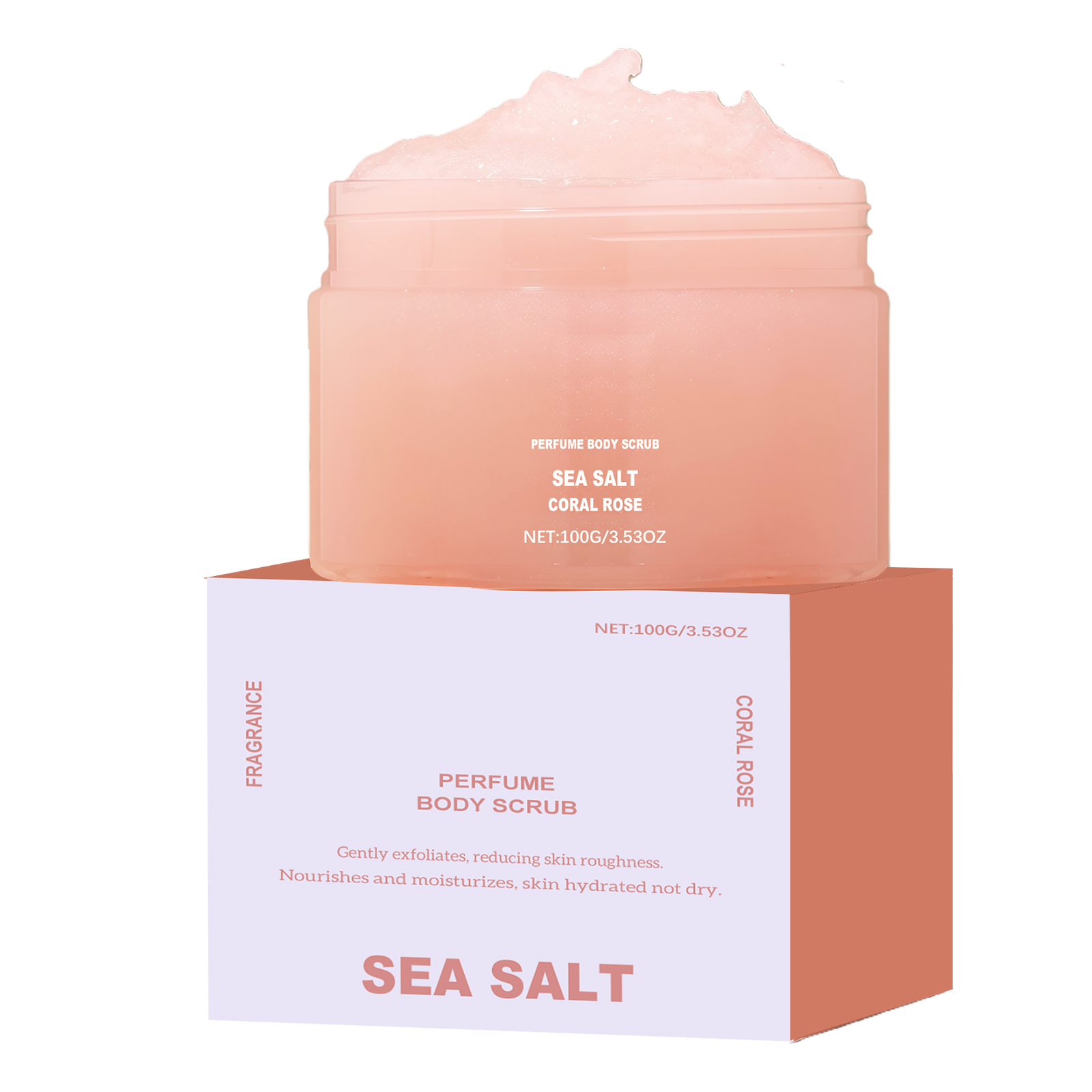 Coral Rose Fragrance Body Scrub Mild Deep Cleansing Hydrating Soft Daily Skin Care For Whole Body