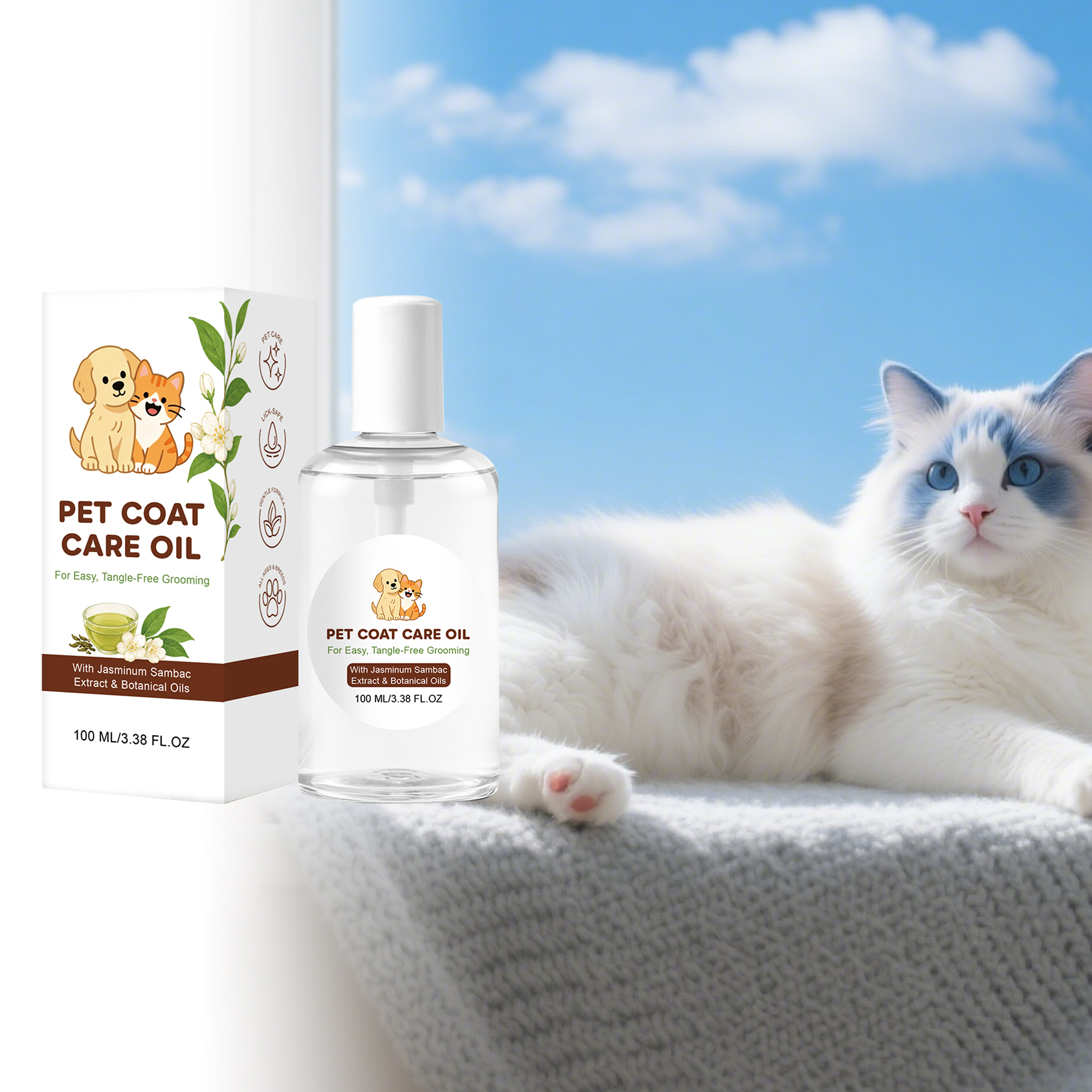 Pet Hair Care Oil Smoothing Anti Knot Mild Combing Elastic Fur Shine Cat Dog Gentle Improve Texture Bright Coat