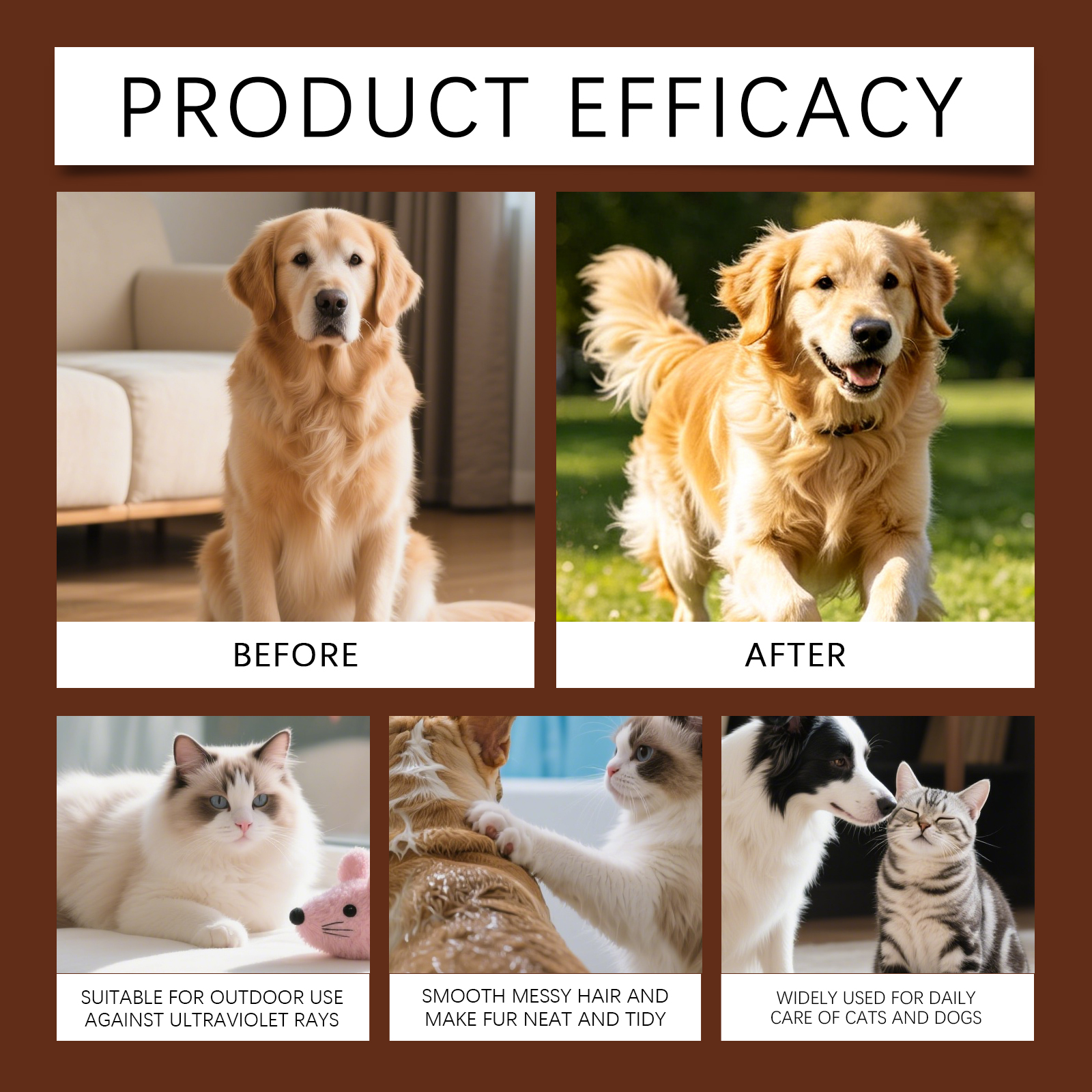 Pet Hair Care Oil Smoothing Anti Knot Mild Combing Elastic Fur Shine Cat Dog Gentle Improve Texture Bright Coat
