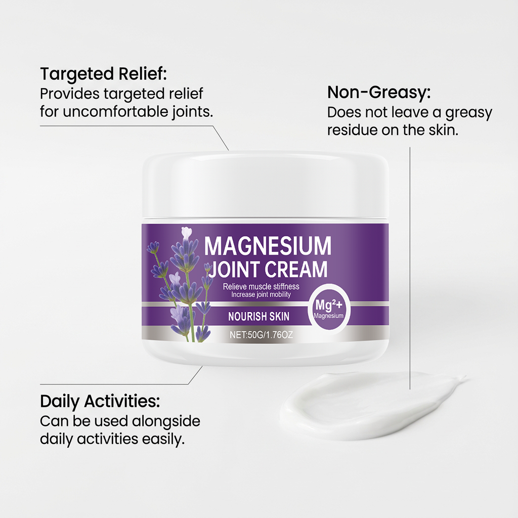 Joint Care Magnesium Cream Gentle Formula Fine Hydrate Fast Absorb Daily Body Knee Apply Care Balm