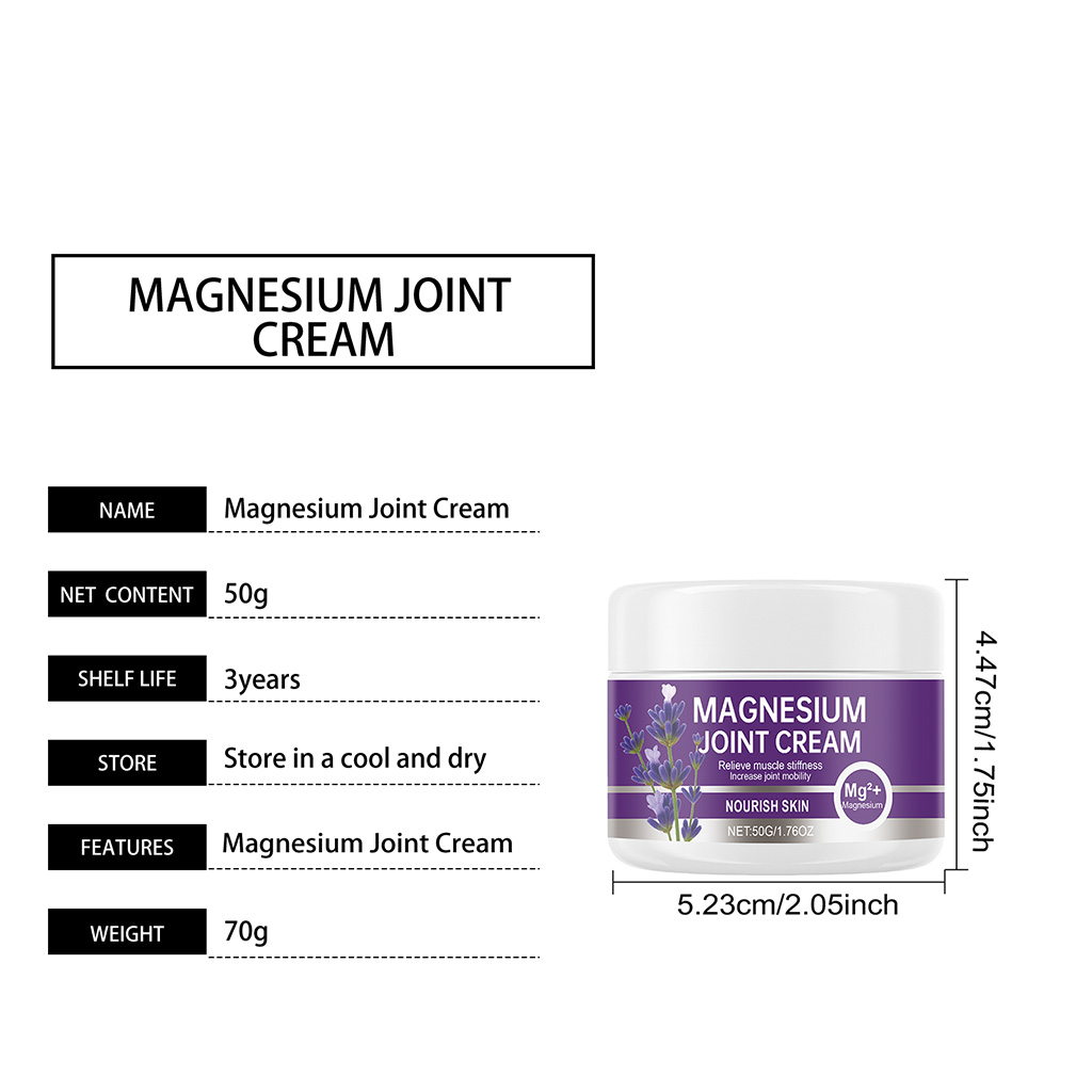 Joint Care Magnesium Cream Gentle Formula Fine Hydrate Fast Absorb Daily Body Knee Apply Care Balm