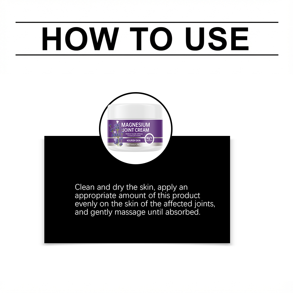 Joint Care Magnesium Cream Gentle Formula Fine Hydrate Fast Absorb Daily Body Knee Apply Care Balm