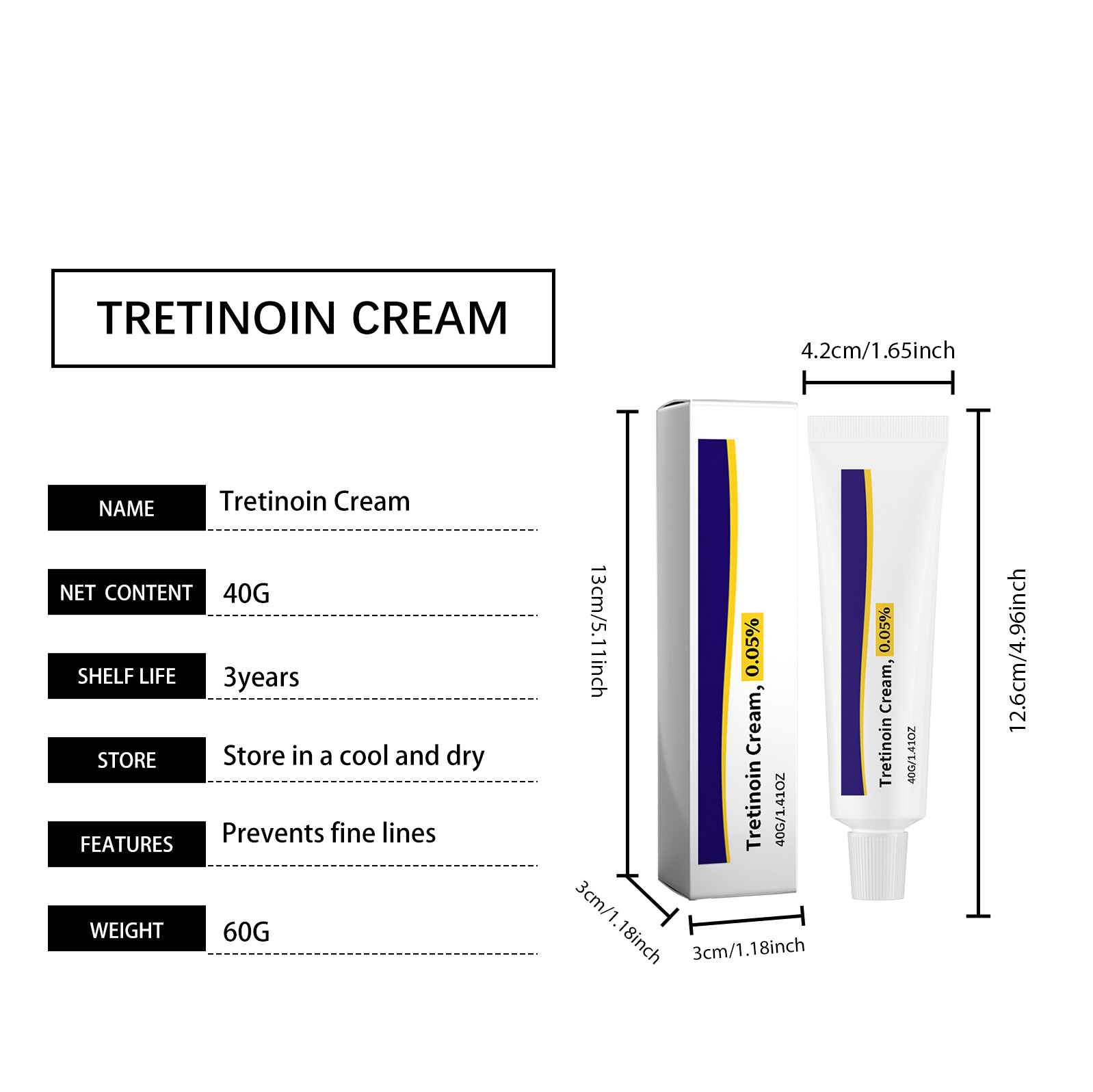 Tretinoin Care Cream Cleanses Hydrates Skin Soft Smooth Even Tone Fast Absorb Daily Skin Treatment
