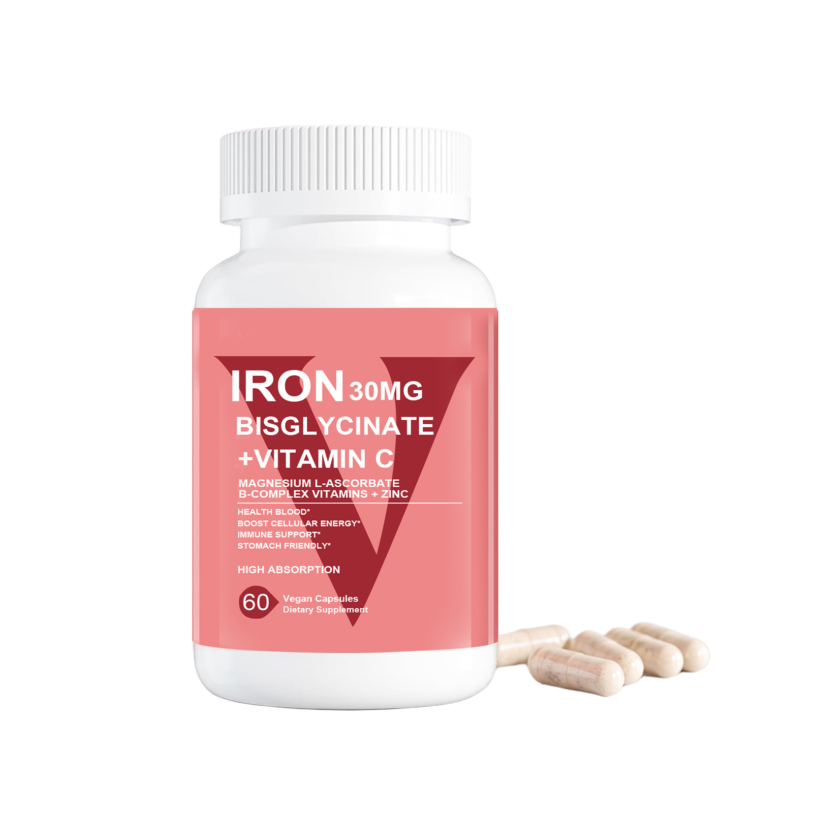 Iron Glycinate Dual Nutrient Capsules Iron Supplement Hematopoiesis Support Daily Vitality Nutrient Synergy Capsule