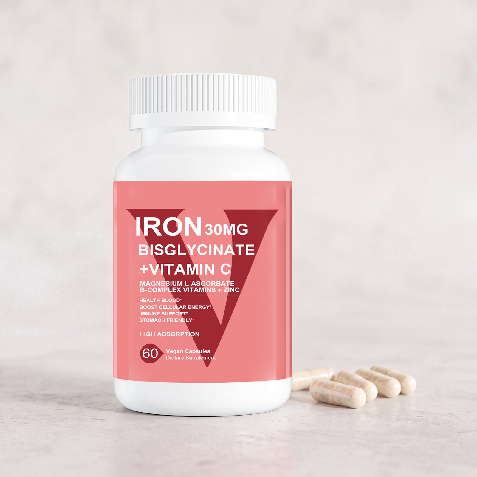 Iron Glycinate Dual Nutrient Capsules Iron Supplement Hematopoiesis Support Daily Vitality Nutrient Synergy Capsule