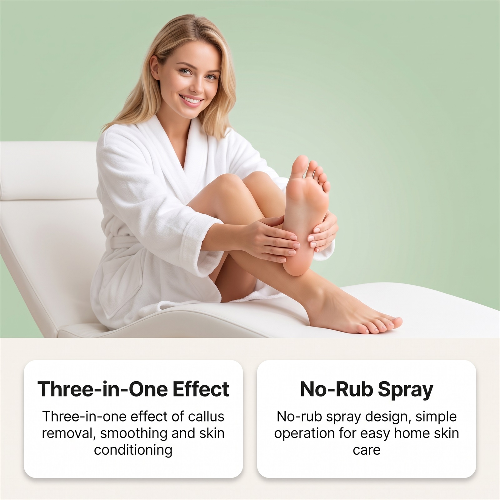 Heel Care Spray Soft Smooth Skin Clean Blemish Moist Tender Convenient Daily Care