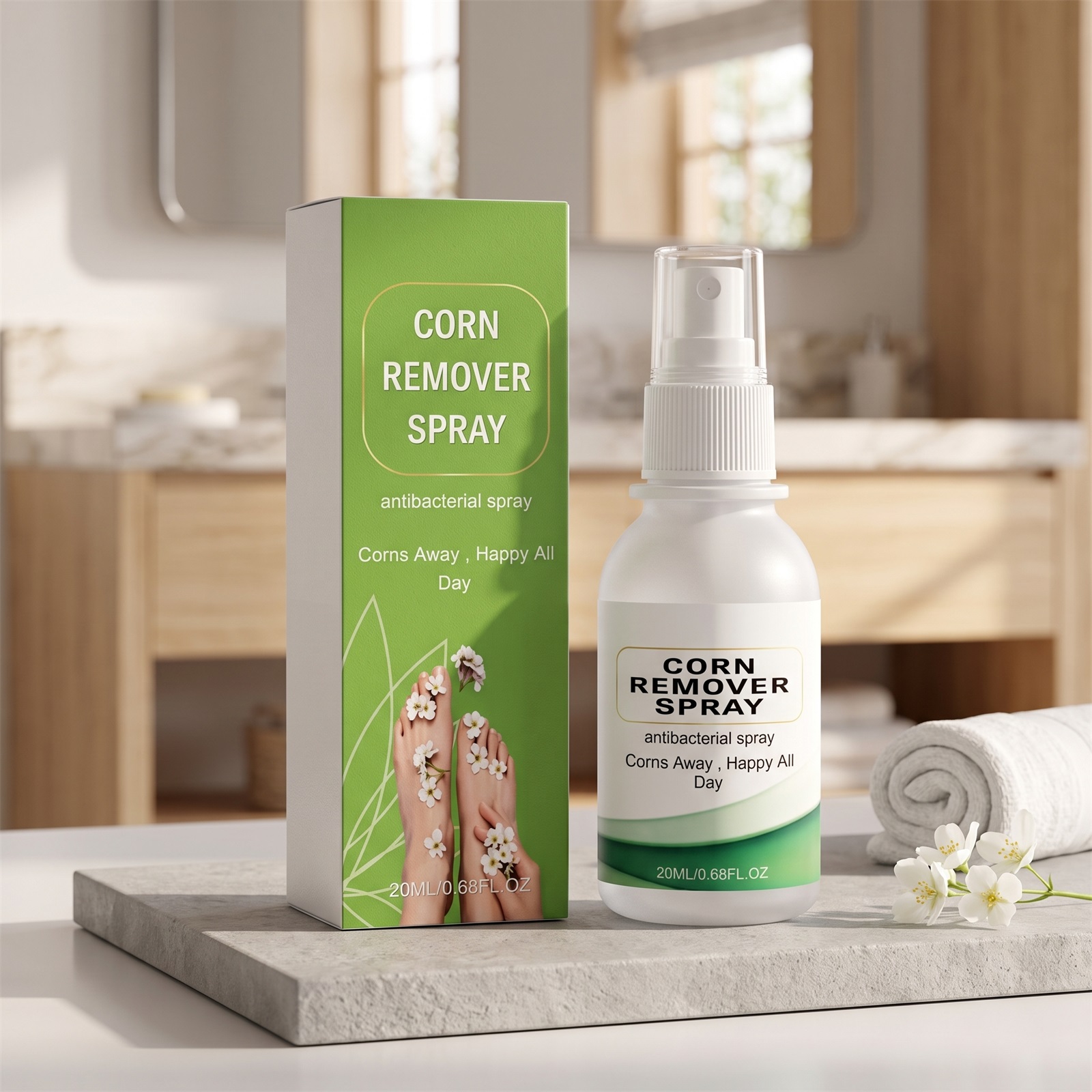 Heel Care Spray Soft Smooth Skin Clean Blemish Moist Tender Convenient Daily Care