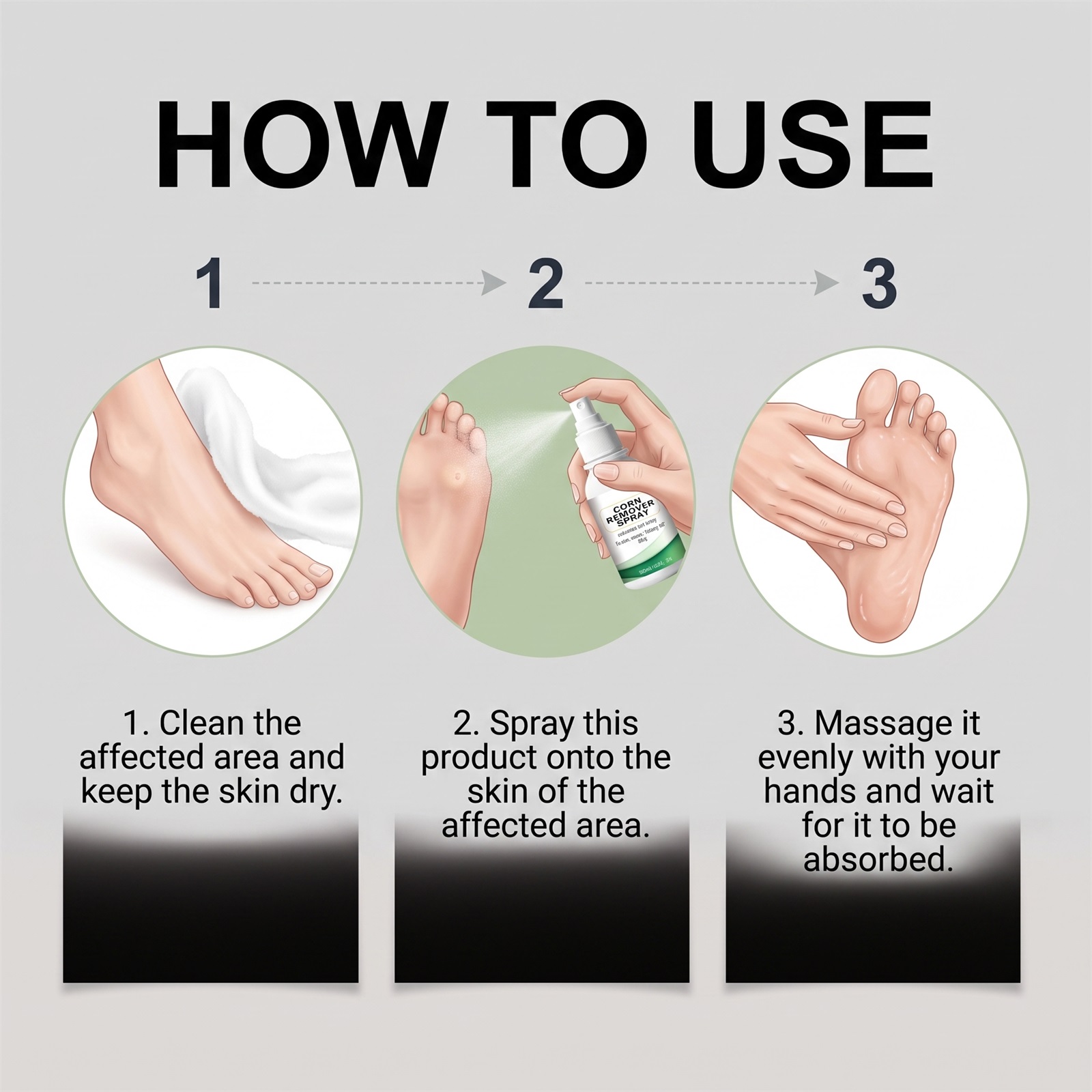 Heel Care Spray Soft Smooth Skin Clean Blemish Moist Tender Convenient Daily Care