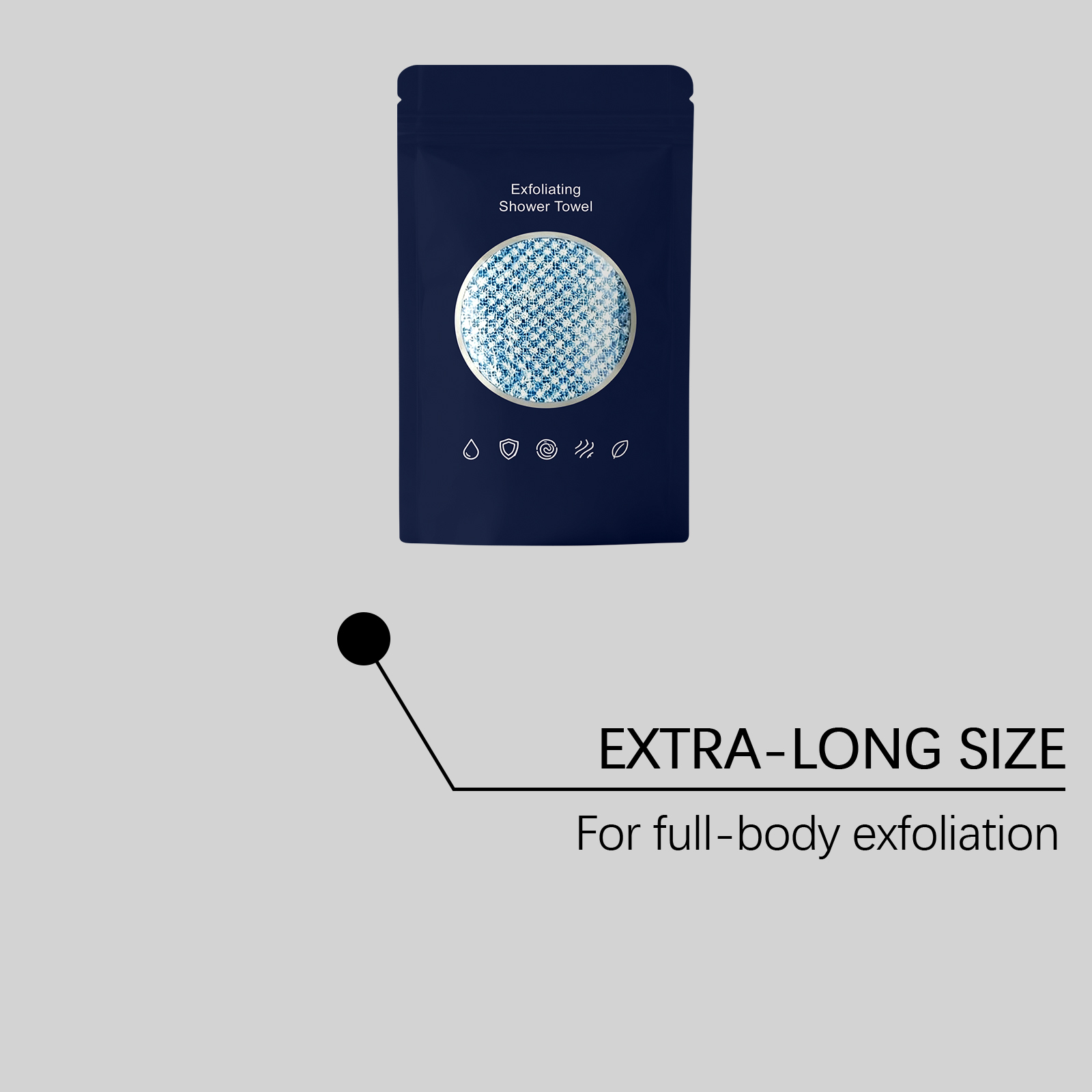 Blue Exfoliate Bath Towel Convenient Durable Mild Soft Skin Clean Daily Body Scrub