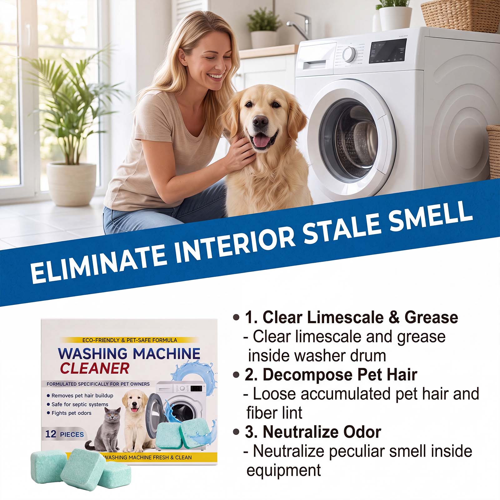 Washing Machine Cleaning Tablets Remove Odors No Disassembly Dissolve Lint Dirt Inner Tub