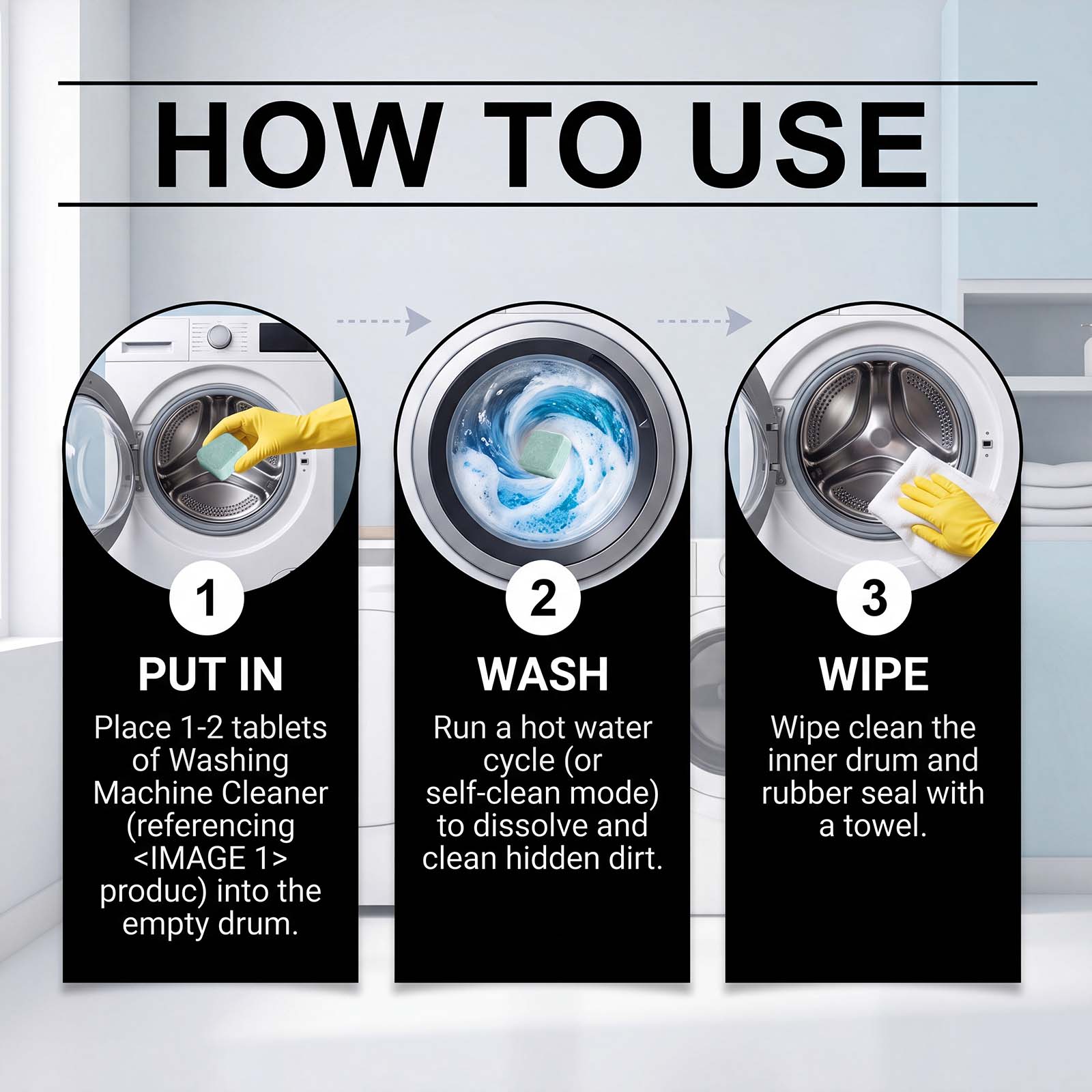 Washing Machine Cleaning Tablets Remove Odors No Disassembly Dissolve Lint Dirt Inner Tub
