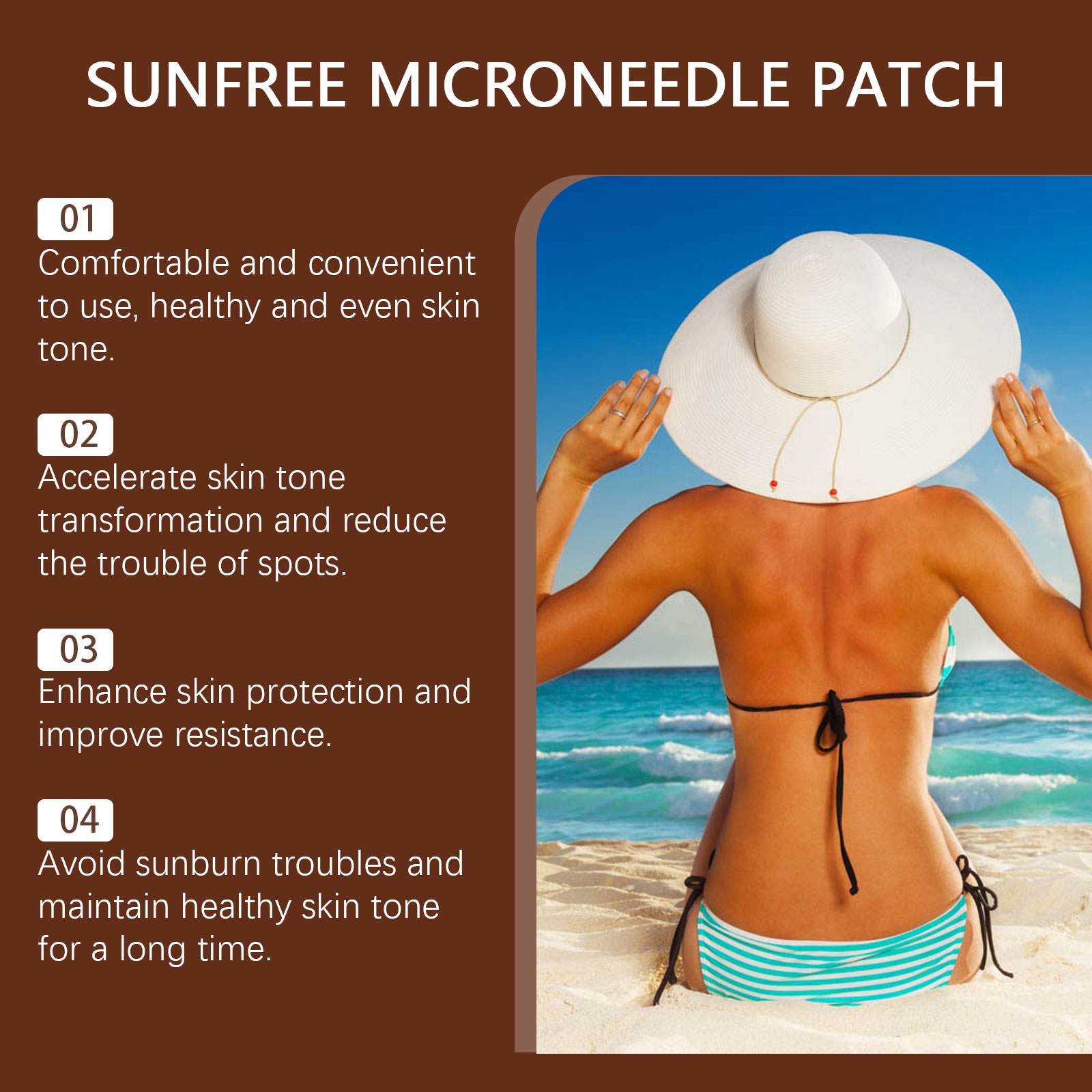 Body Tanning Care Microneedle Patch Deep Penetration Instant Stick Even Coloring Mild CE Certified Skin Treatment