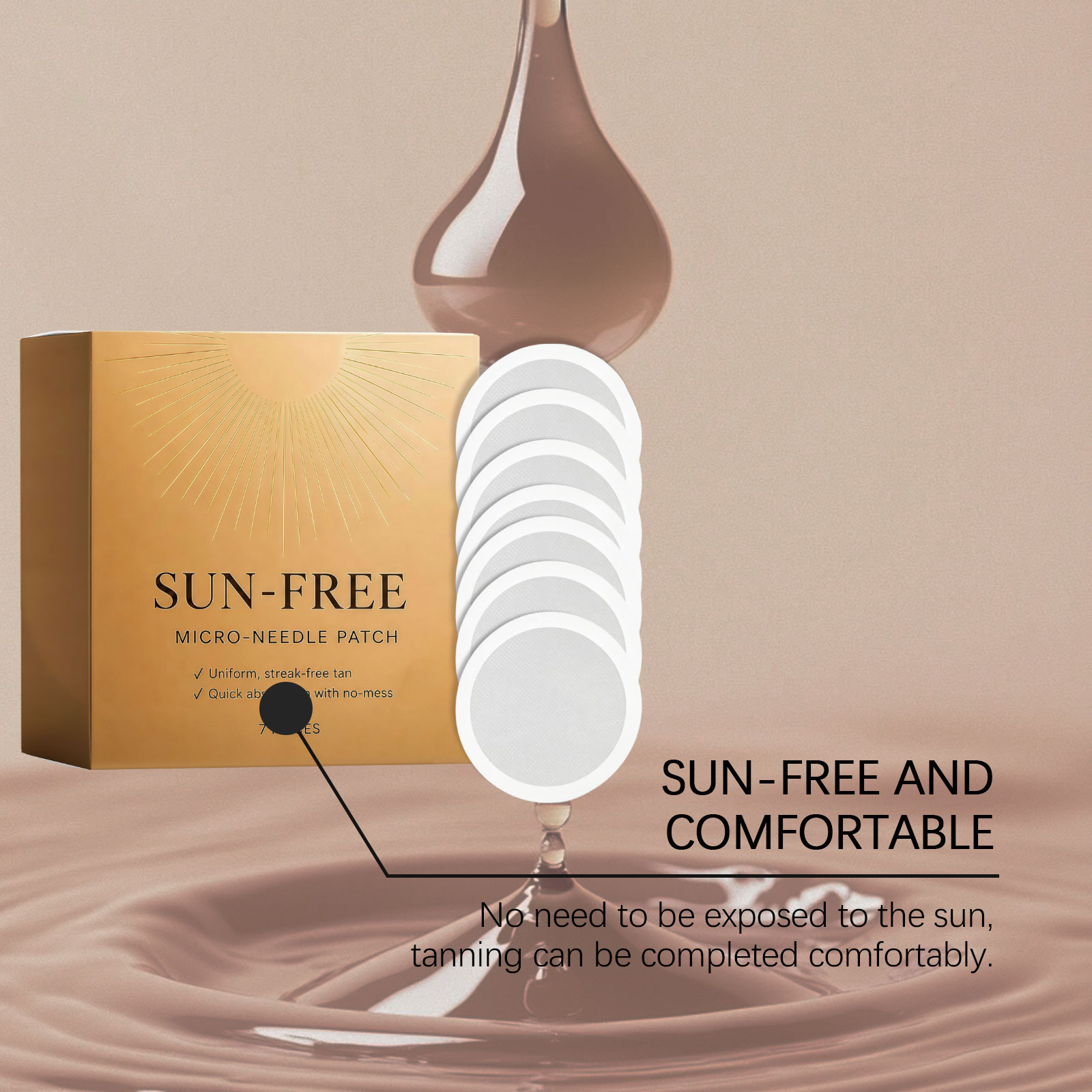 Body Tanning Care Microneedle Patch Deep Penetration Instant Stick Even Coloring Mild CE Certified Skin Treatment