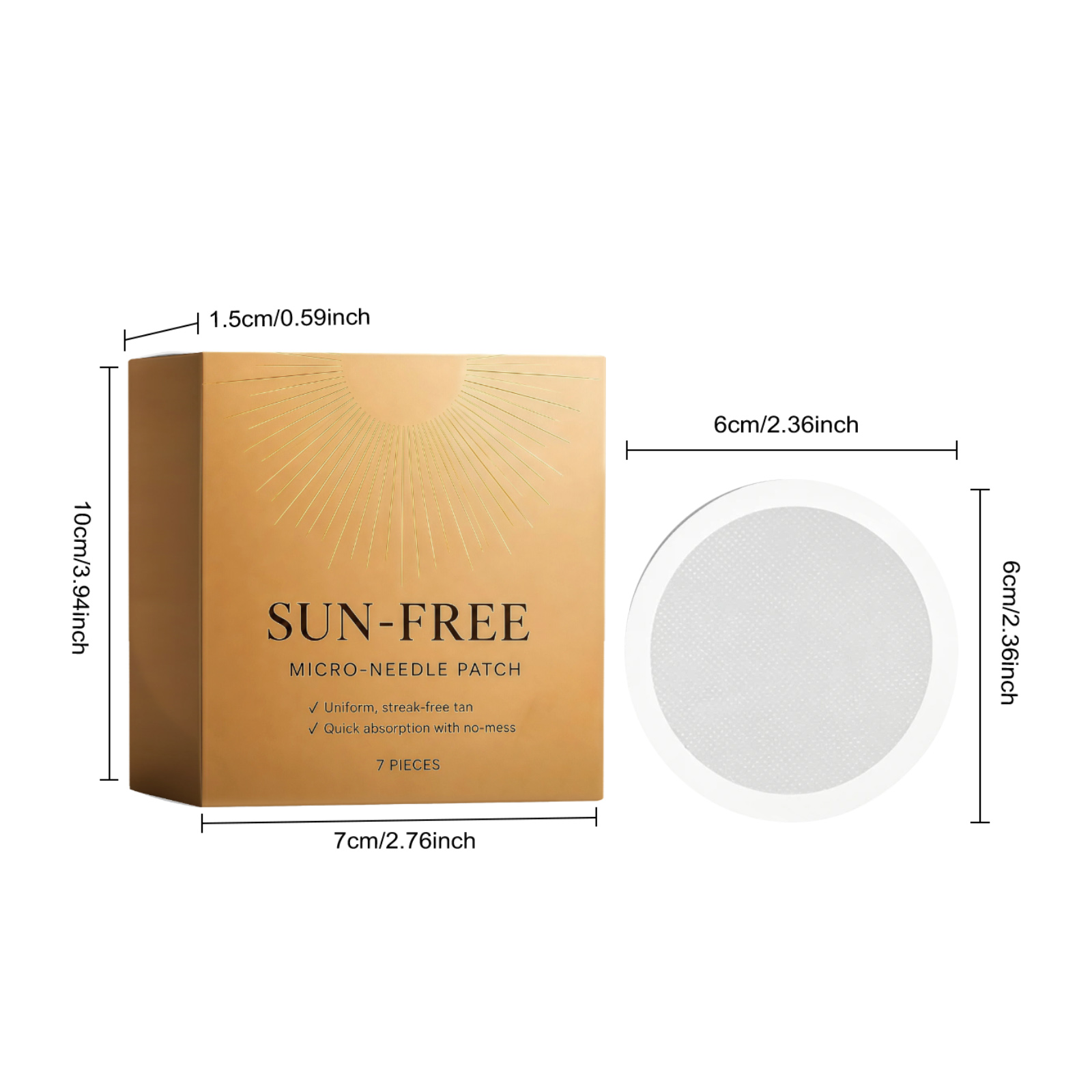 Body Tanning Care Microneedle Patch Deep Penetration Instant Stick Even Coloring Mild CE Certified Skin Treatment