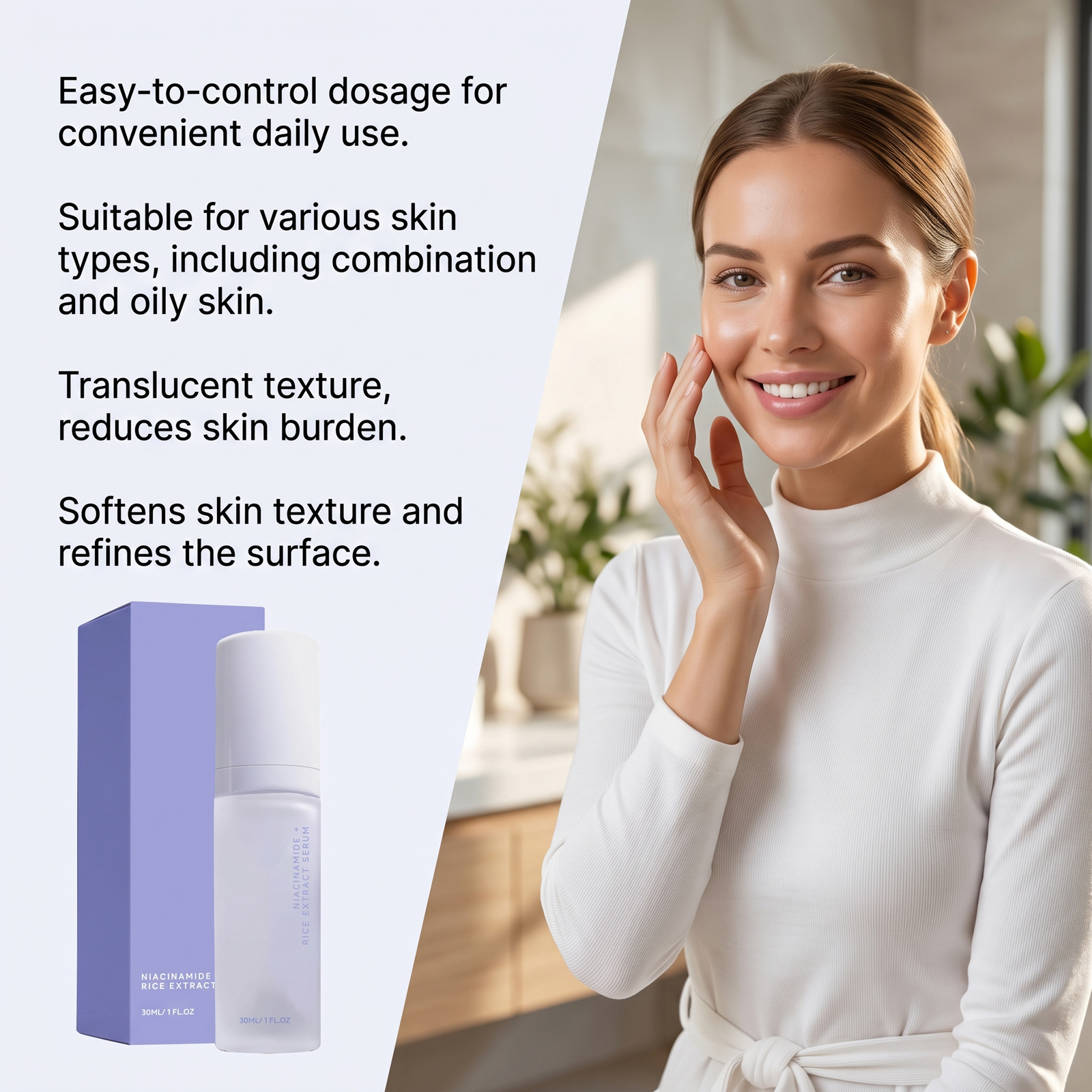 Rice Moisturizing Essence Hydrating Mild Care Facial Skin Lock Water Delicate Clear Seasonal Dry Nursing