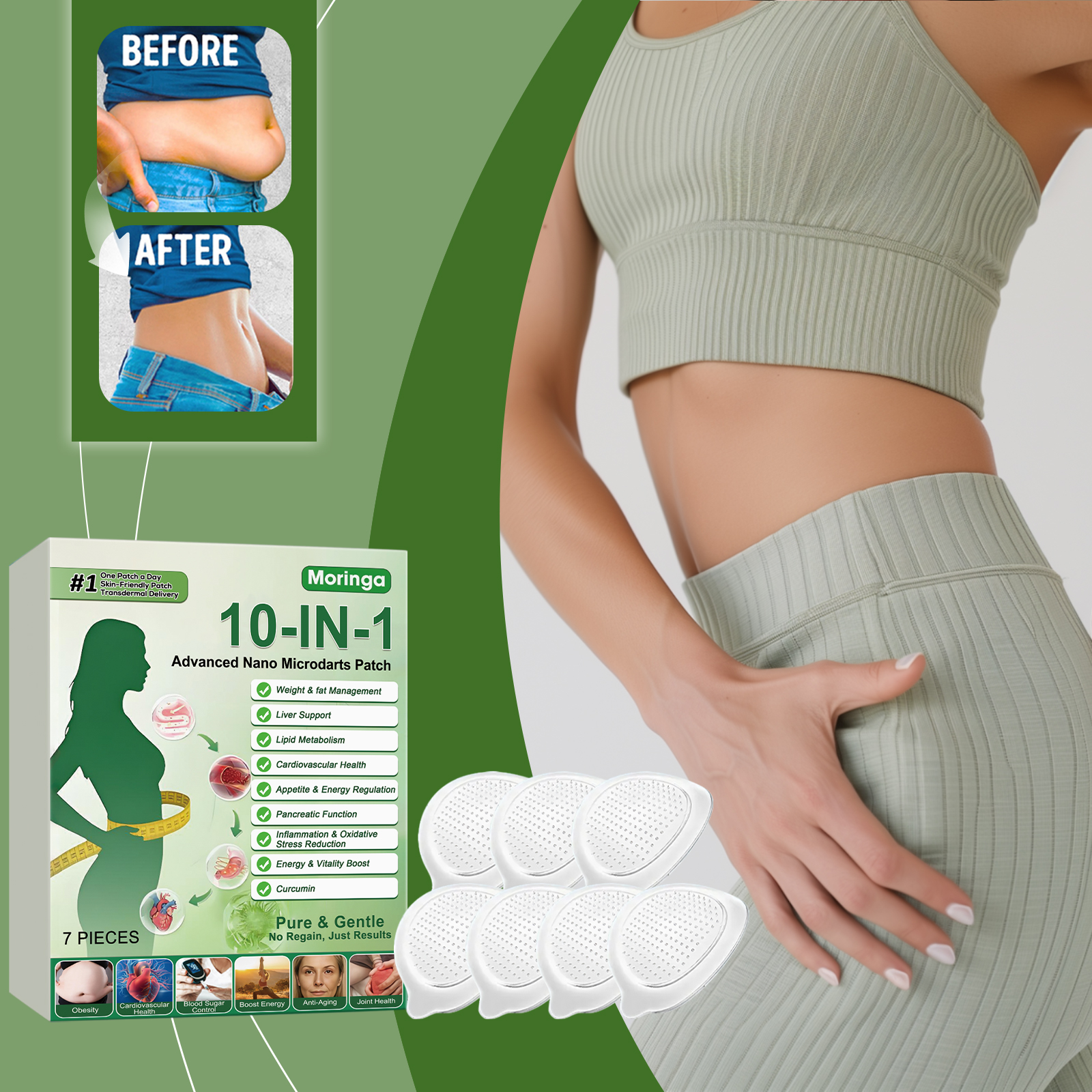 Body Shaping Care Patch Mild Ingredients Soft Skin Elegant Refreshing Comfort Light Figure Curve Care Patch