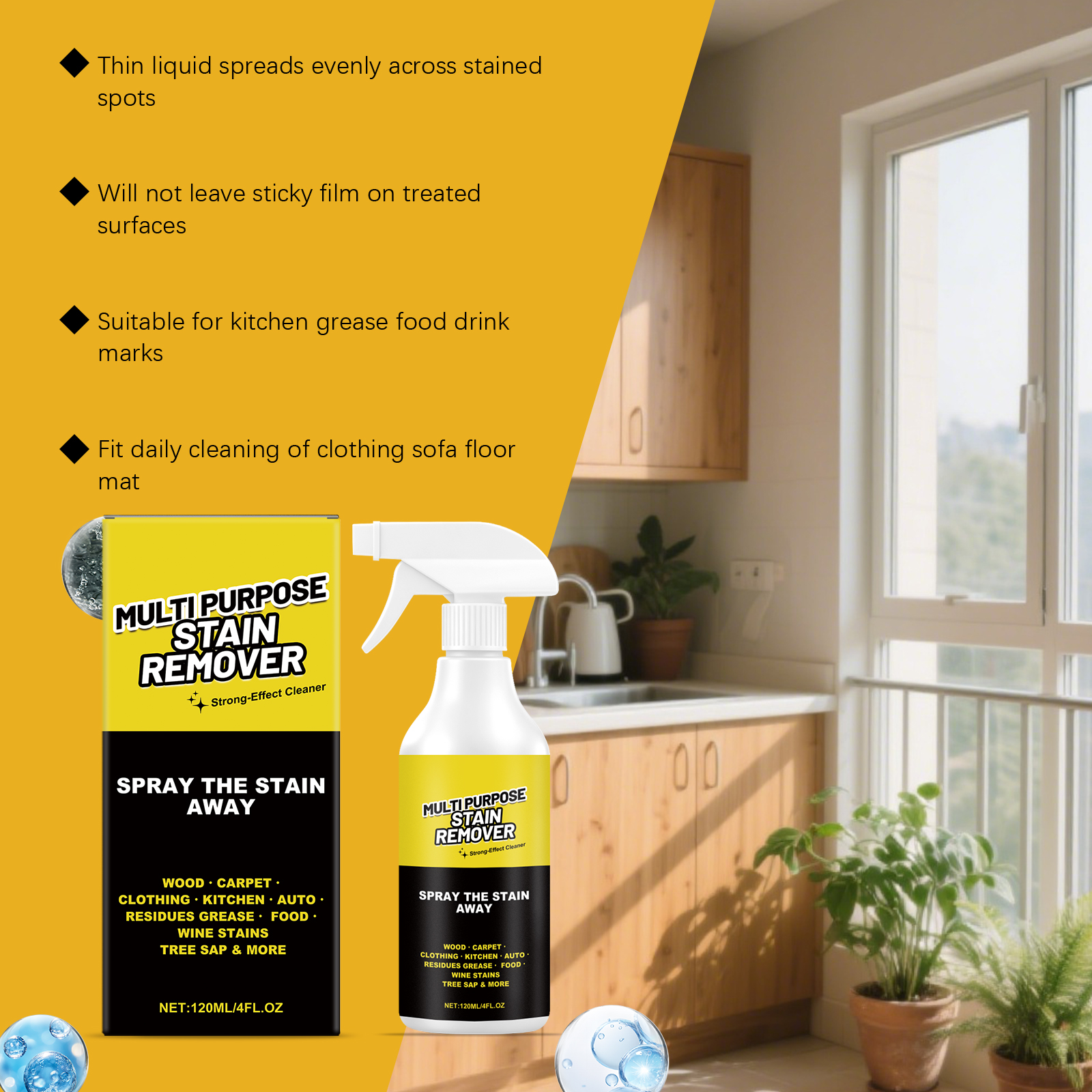 Multi Purpose Cleaner Strong Decontamination Bathroom Kitchen Furniture Surface Multi Scene Stain Remover Quick Cleaning
