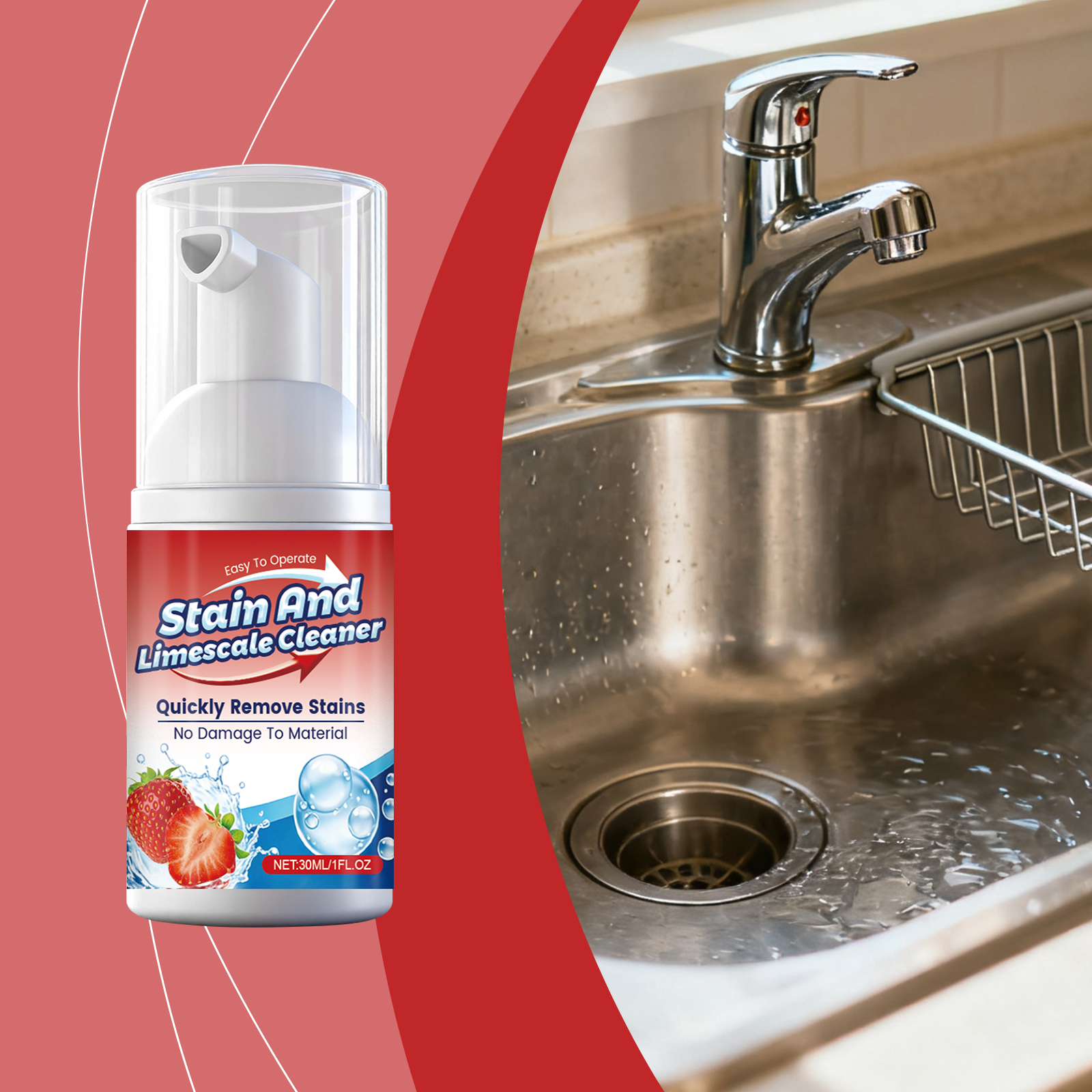 Stain Remover Mild Formula Cleans Dirt Home Kitchen Bathroom Multipurpose Maintenance Agent