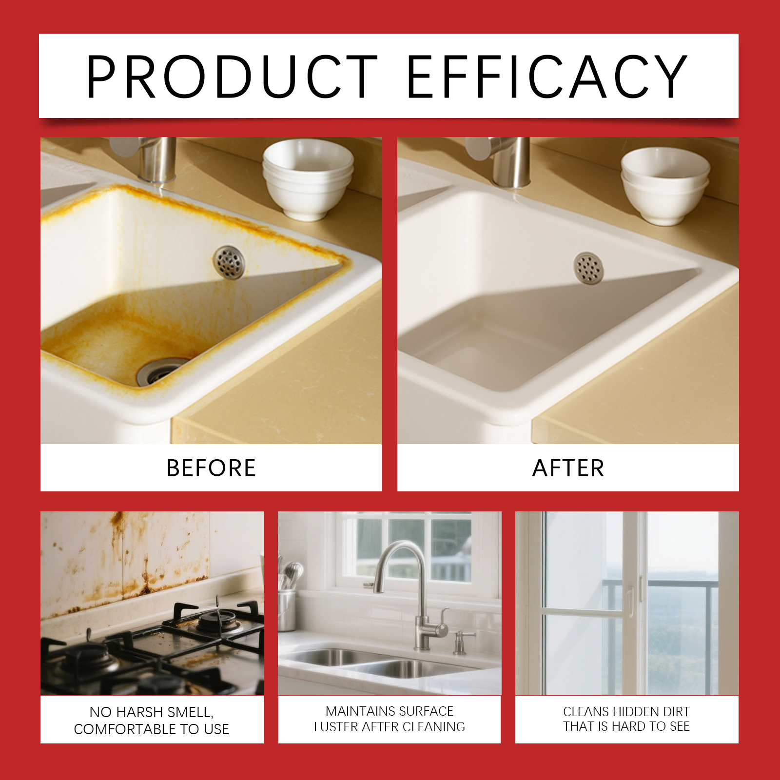 Stain Remover Mild Formula Cleans Dirt Home Kitchen Bathroom Multipurpose Maintenance Agent