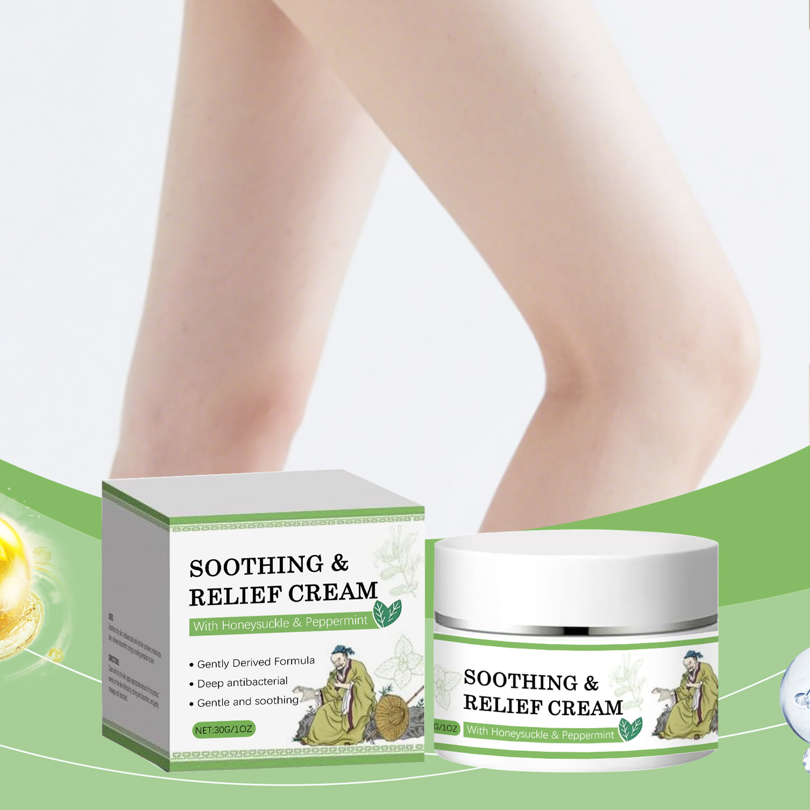 Herbal Skincare Moisturizing Cream Gentle Ingredients Plant Extract Moisturize Comfortable Application Body Skin Care