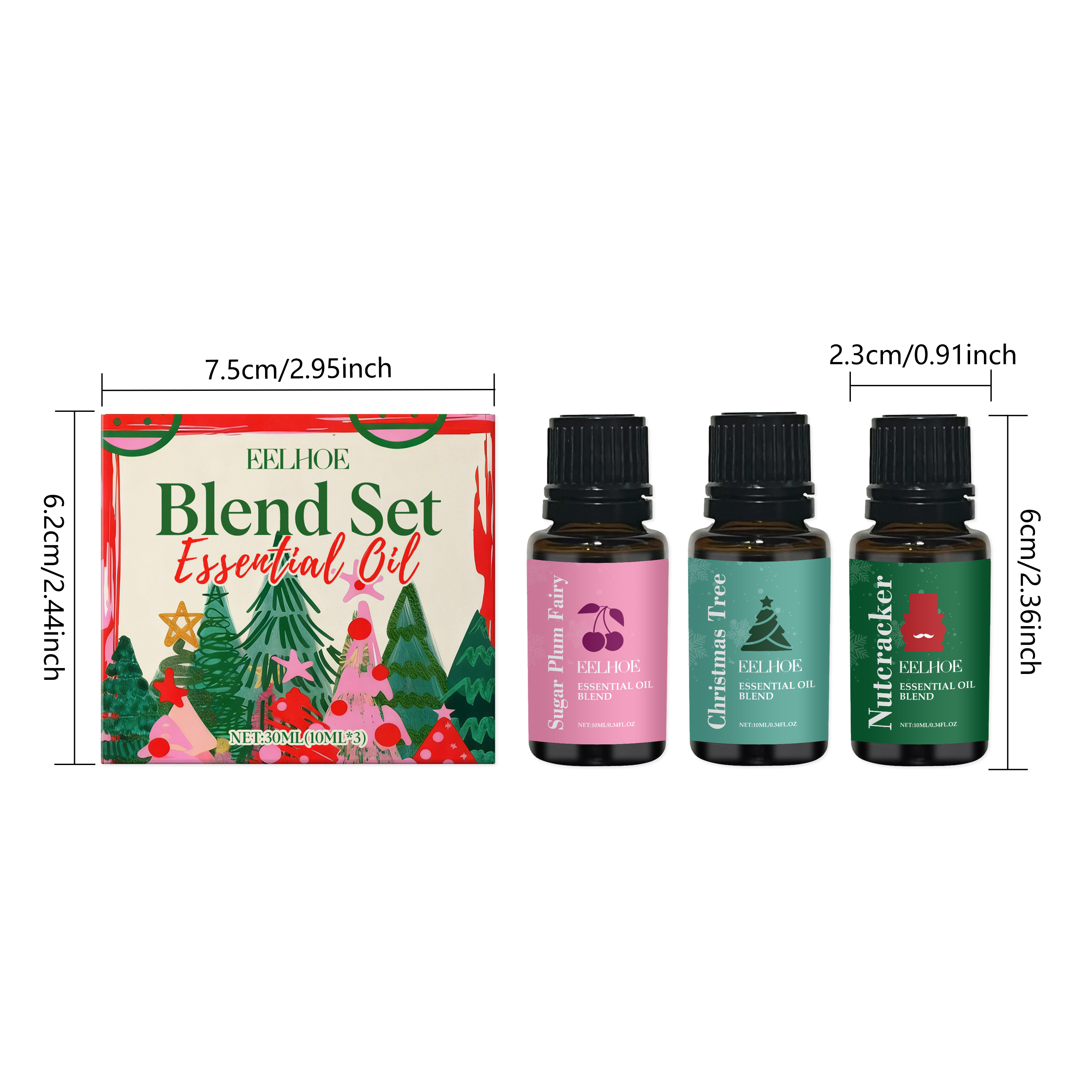 Fragrance Essential Oil Set Home Fresh Natural Long Lasting Christmas Festive Atmosphere Multi Purpose Aroma Diffuser