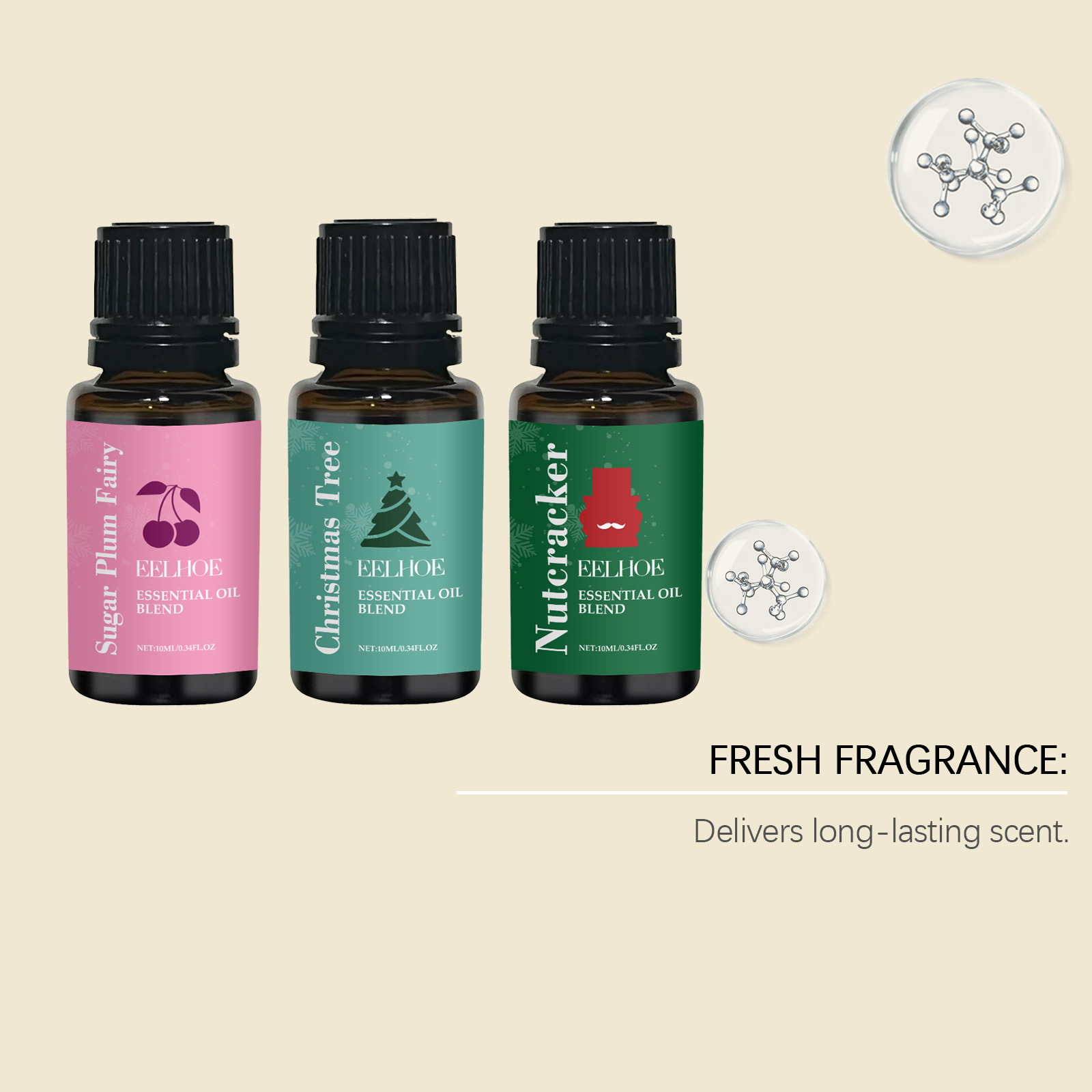 Fragrance Essential Oil Set Home Fresh Natural Long Lasting Christmas Festive Atmosphere Multi Purpose Aroma Diffuser