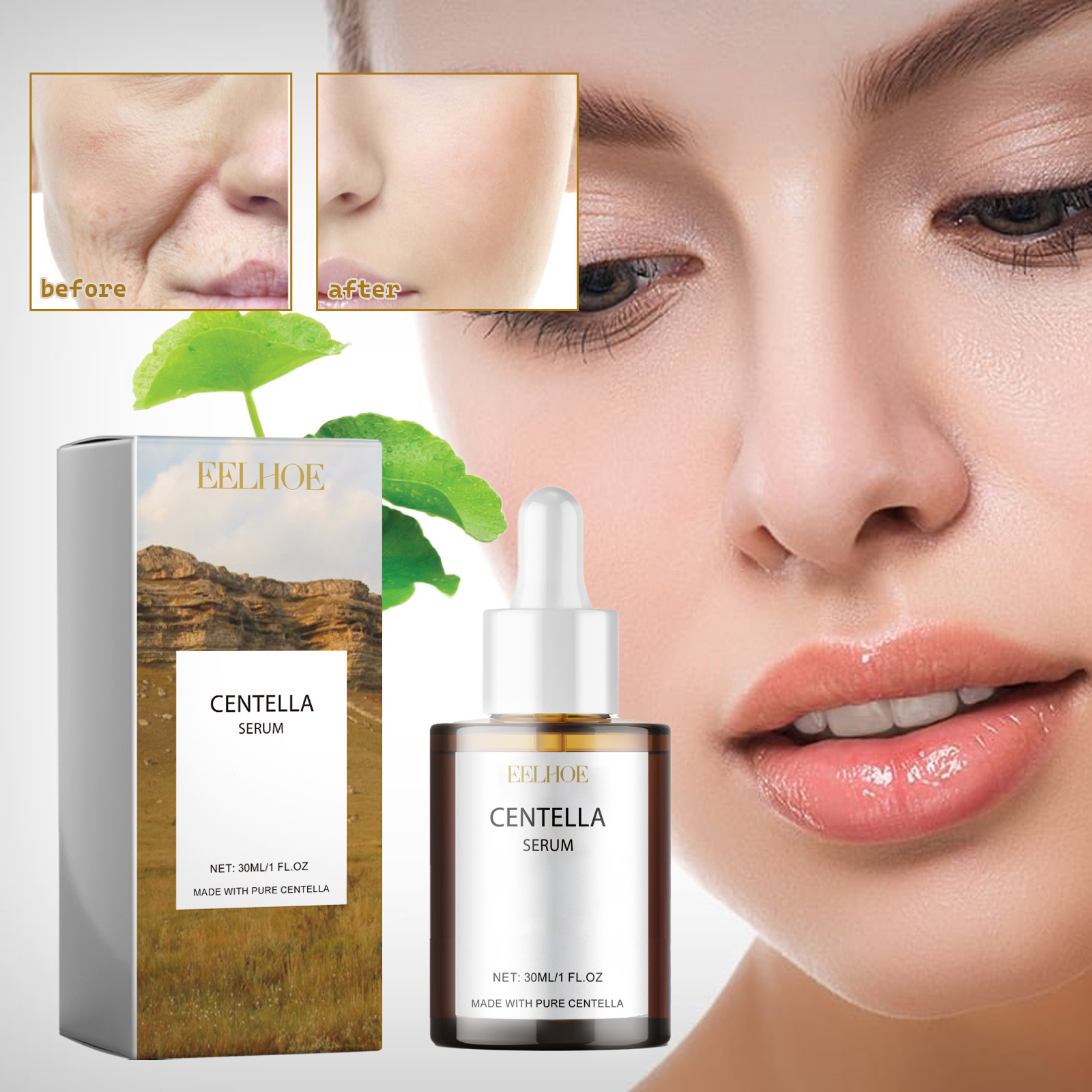 Centella Essence Serum Hydrating Brightening Soothing Dry Skin Daily Face Care Lightweight Nourishing