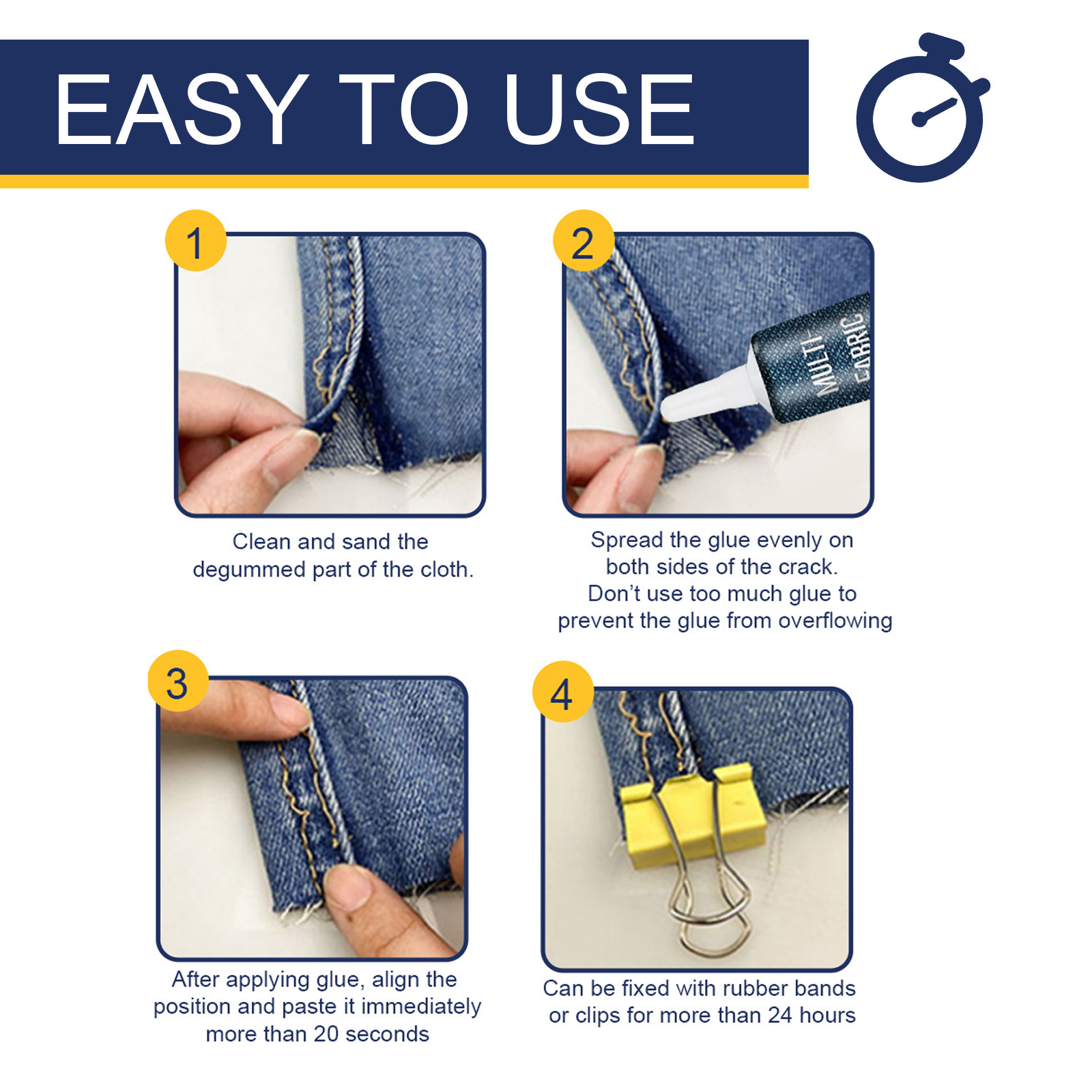 Fabric Repair Glue For Clothing Shoes Jeans Hats Patch Fast Bonding Strong Adhesion Waterproof Household Textile Adhesive 1 PCS