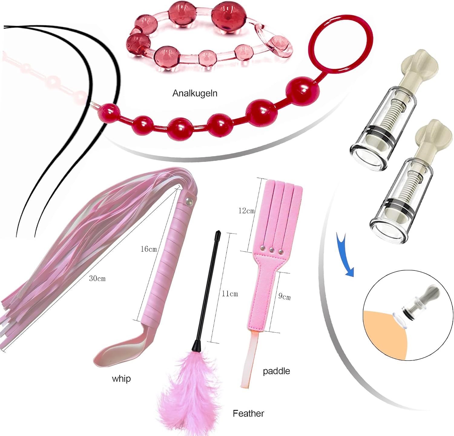 BDSM Set Sex Toy for Couples 33 Pieces Bondage Kits Adult Sex Toys with Handcuffs Sex Games and Anal Plug Sets for Women Men
