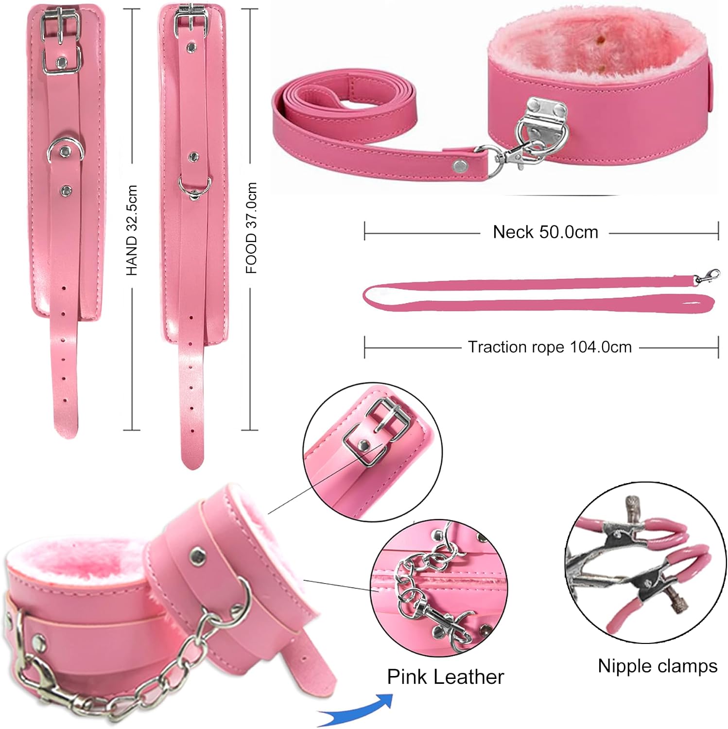 BDSM Set Sex Toy for Couples 33 Pieces Bondage Kits Adult Sex Toys with Handcuffs Sex Games and Anal Plug Sets for Women Men