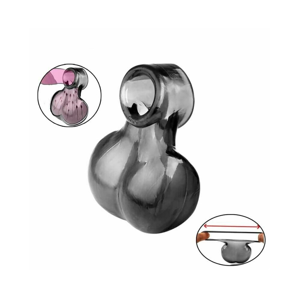Soft Cock Sleeve Silicone Ball Scrotum Bag Penis Ring