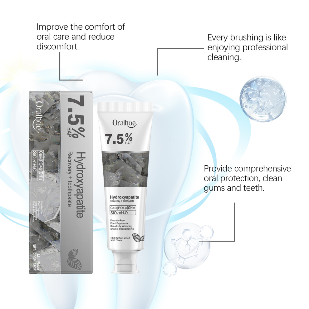 4X Hydroxyapatite Toothpaste Enamel Strengthening Sensitivity Whitening