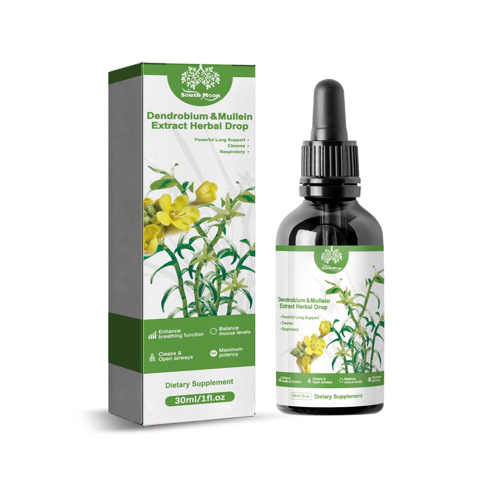 Herbal Body Care Drops Mullein Dendrobium Respiratory Comfort Daily Wellness 30ml