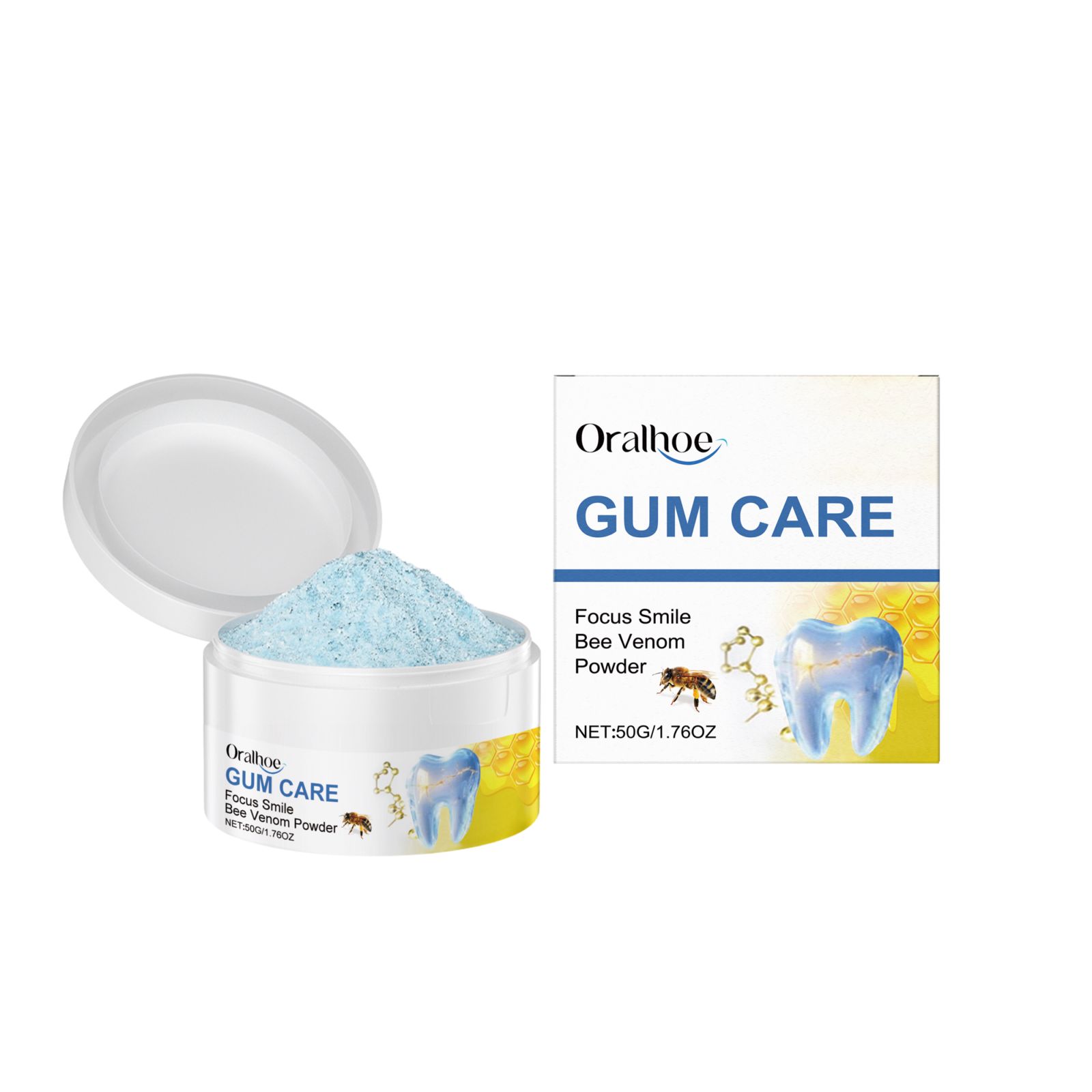 Bee Venom Brightening Tooth Powder Gentle Cleaning Fresh Breath Daily Oral Care