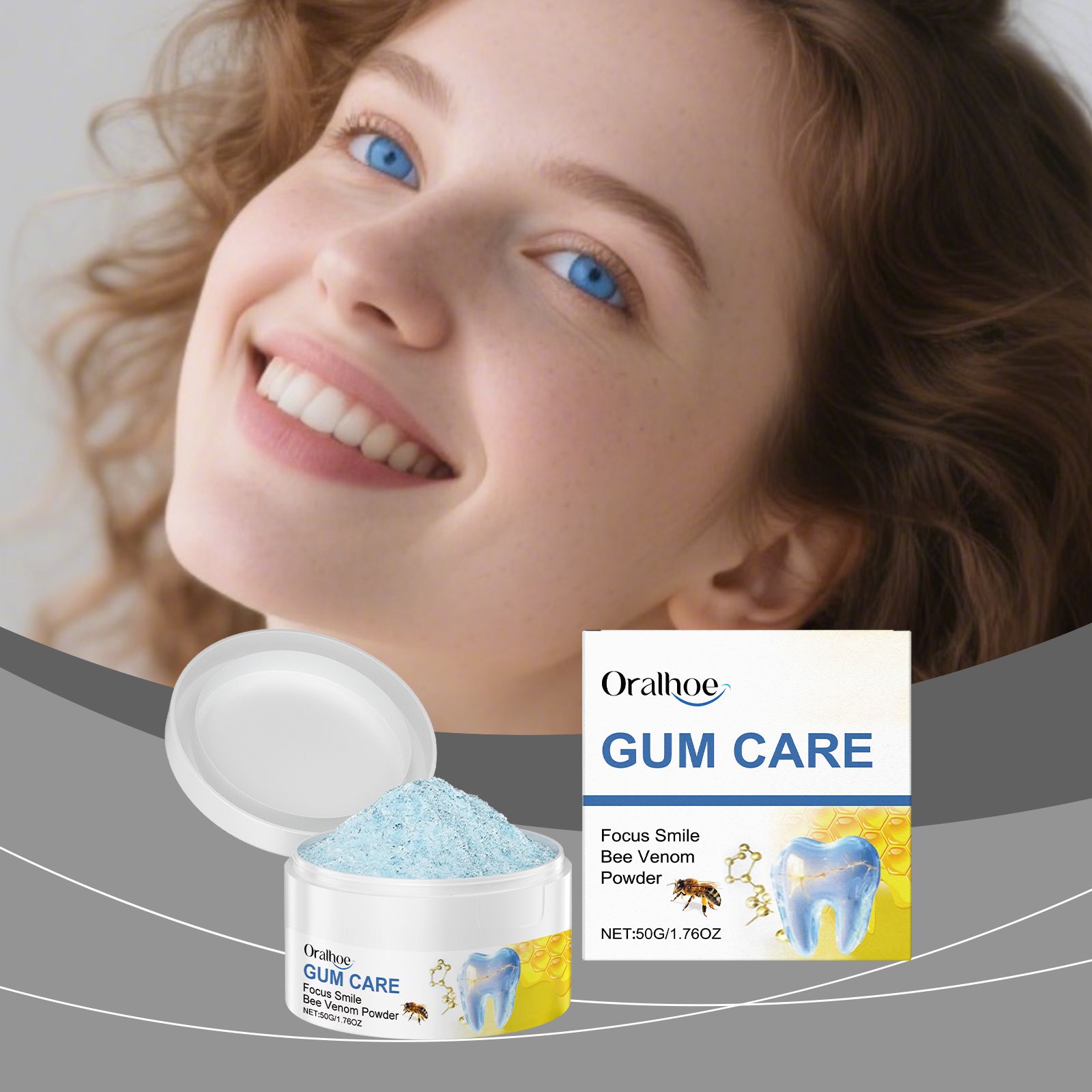 Bee Venom Brightening Tooth Powder Gentle Cleaning Fresh Breath Daily Oral Care