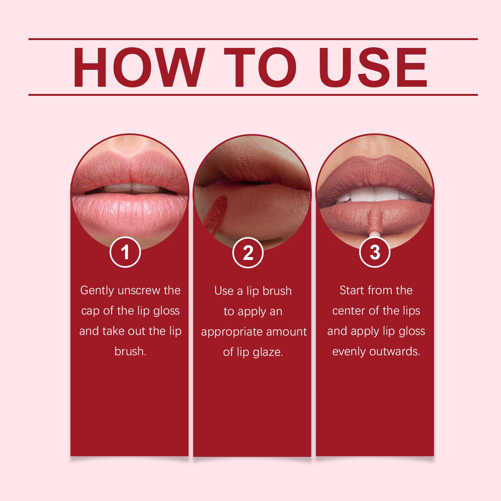 Nude Pink Matte Lip Gloss Moisturizing Long Lasting Easy Color For Daily Lip Makeup