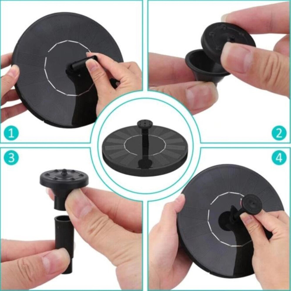 16cm Solar Bird Bath Fountain Pump with 4 Nozzles Garden Decoration