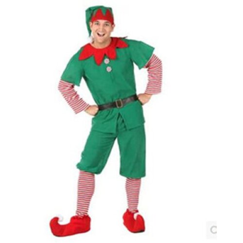 (Boys 90cm) Christmas Pyjamas Costume Elf Fancy Dress Outfit Set for Halloween Cosplay Family Christmas Party New Year Green