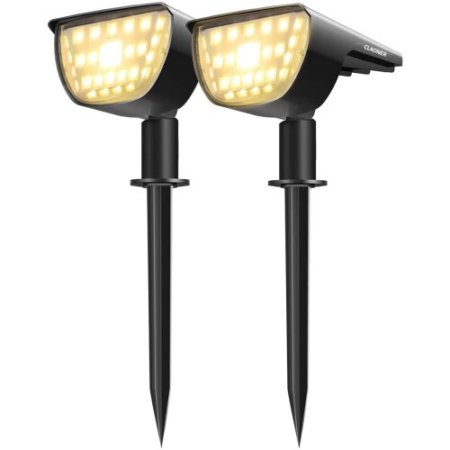 (Warm white) Claoner 32 LED solar landscape spotlights, wireless waterproof solar landsc