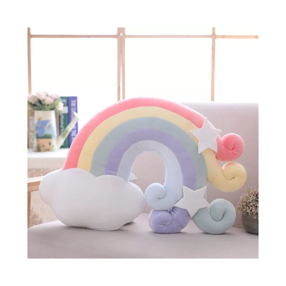 (Propitious Cloud) Rainbow Plush Sofa Pillow Cushion Sleeping Pillow Cloud Moon Home Dec