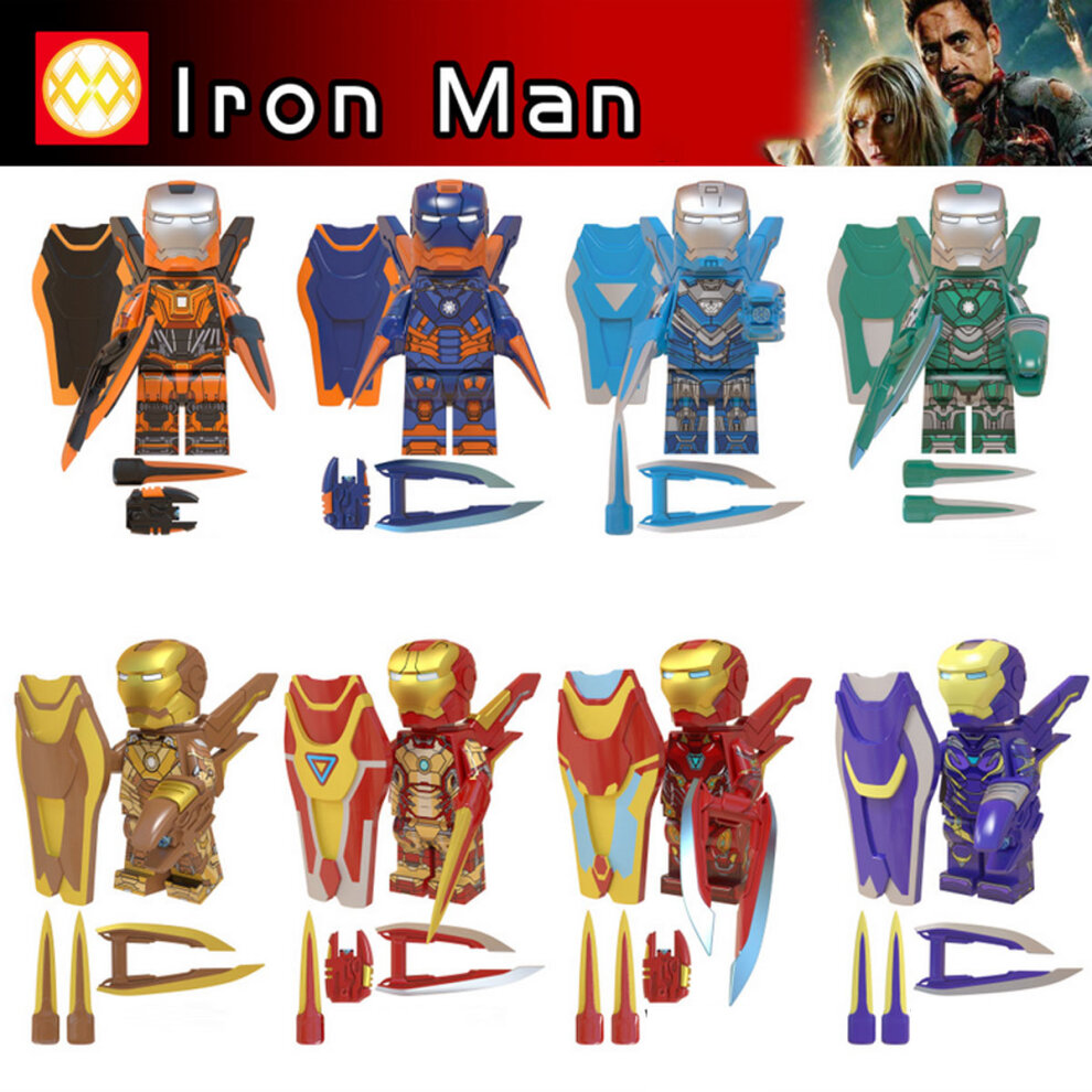 8PCS/SET Iron Man Mini figure Building Blocks Kids Toys