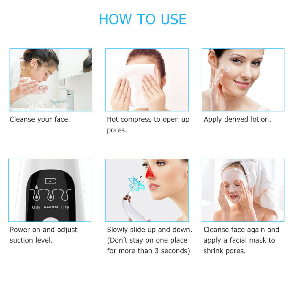 Blackhead Remover Wifi Cam Pore Vacuum Suction Face Nose Acne Cleaner