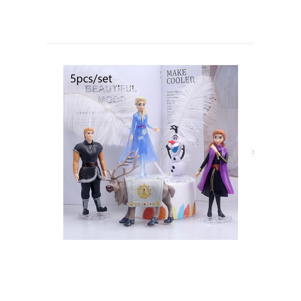 NEW For Disney Frozen Princess 2 Cake Toppers Figures Toys Elsa Olaf Anna 5Pcs