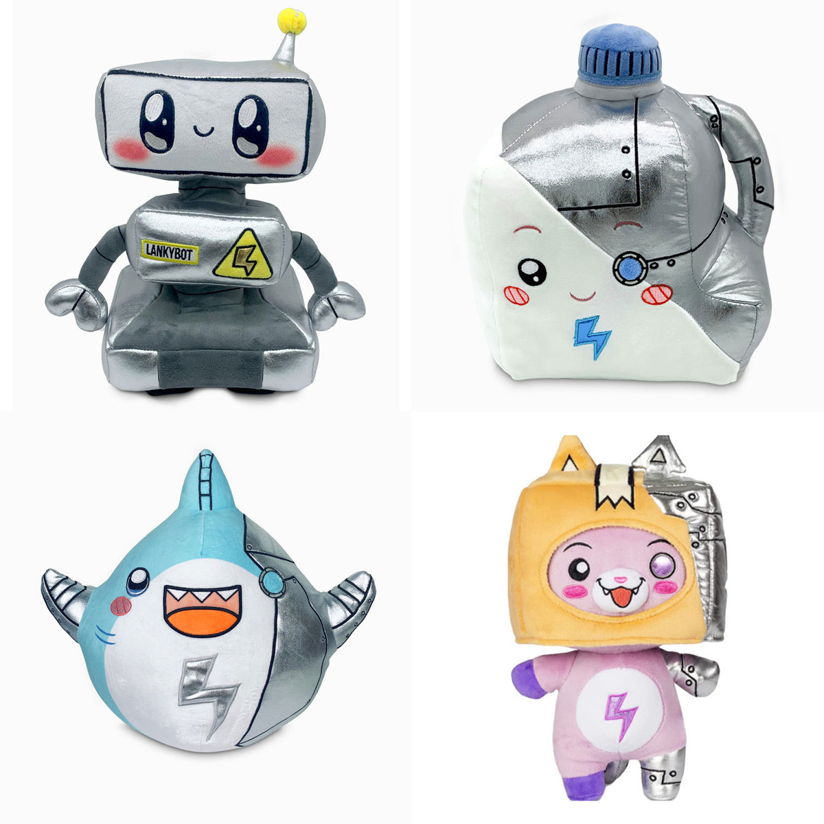 (Robot 35cm) Lankybox Plush Toys Mechanical Toy Thicc Shark Boxy Robots Dolls Cyborg Plush Toys, Cute Detachable Stuffed Figure, Soft Stuffed Pillow Gifts for Fans