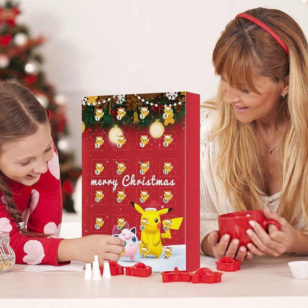 Pokemon Advent Calendar 2023 Countdown Calendar with 24pc Anime Pikachu Figures Cartoon Mini Model Doll Toys Gift Box for Kids Teens Party Favors Supplies