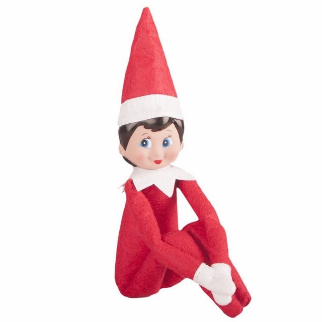 (Red Boy) Elf on Shelf Doll 12/30cm Elves Behavin Badly Naughty Christmas Elf Evie Girl Doll Figure Toy