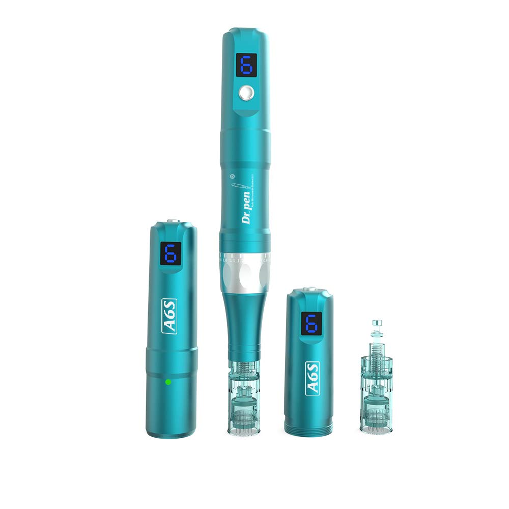 Dr. Pen Ultima A6S Microneedling Pen Wireless Electric Auto Derma Pen Rejuvenation System Machine Skin Care Device Professional Kit with 8 pcs Needle Cartridges 5x16-Pin 3x36Pin UK PLUG